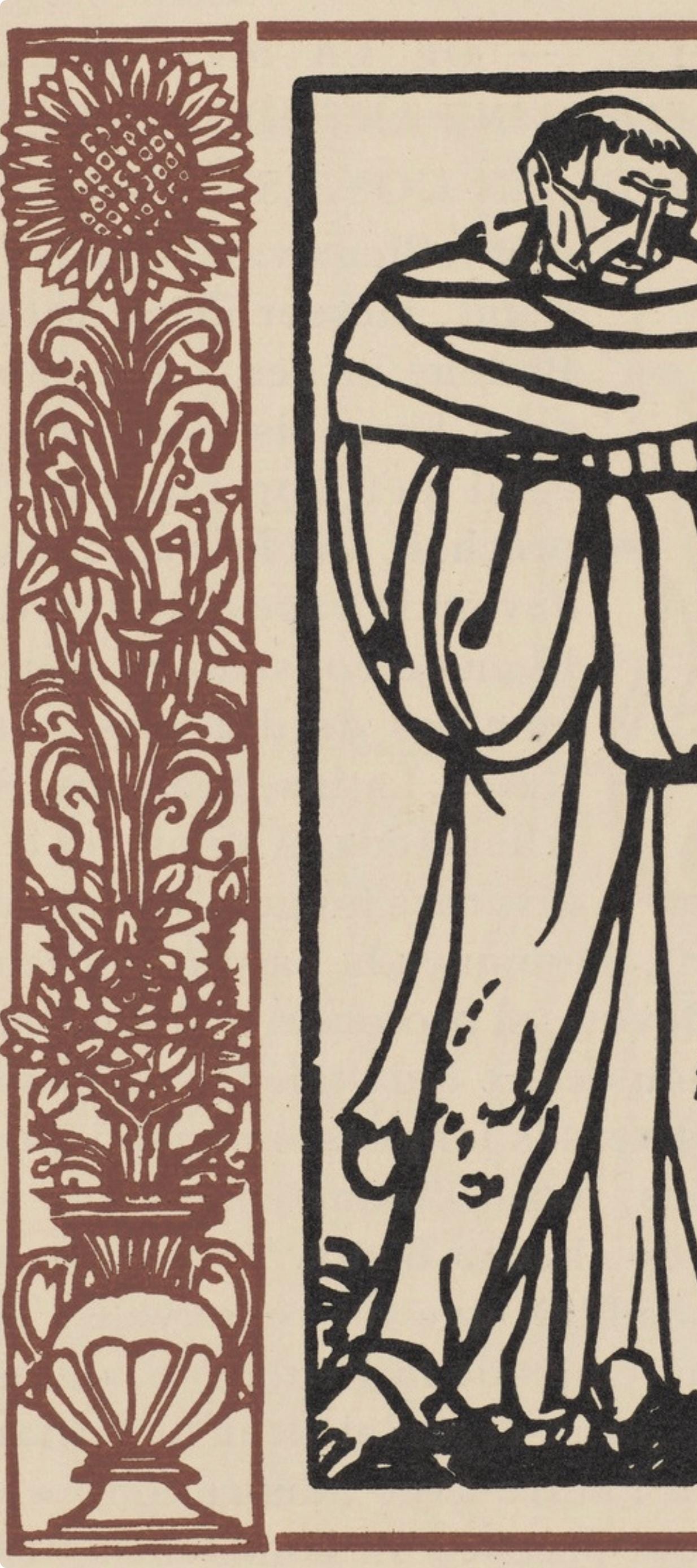 Émile Bernard, Composition (Morane, No. 100), Les Petites Fleurs de St. Françoise, Limited Edition Woodcut