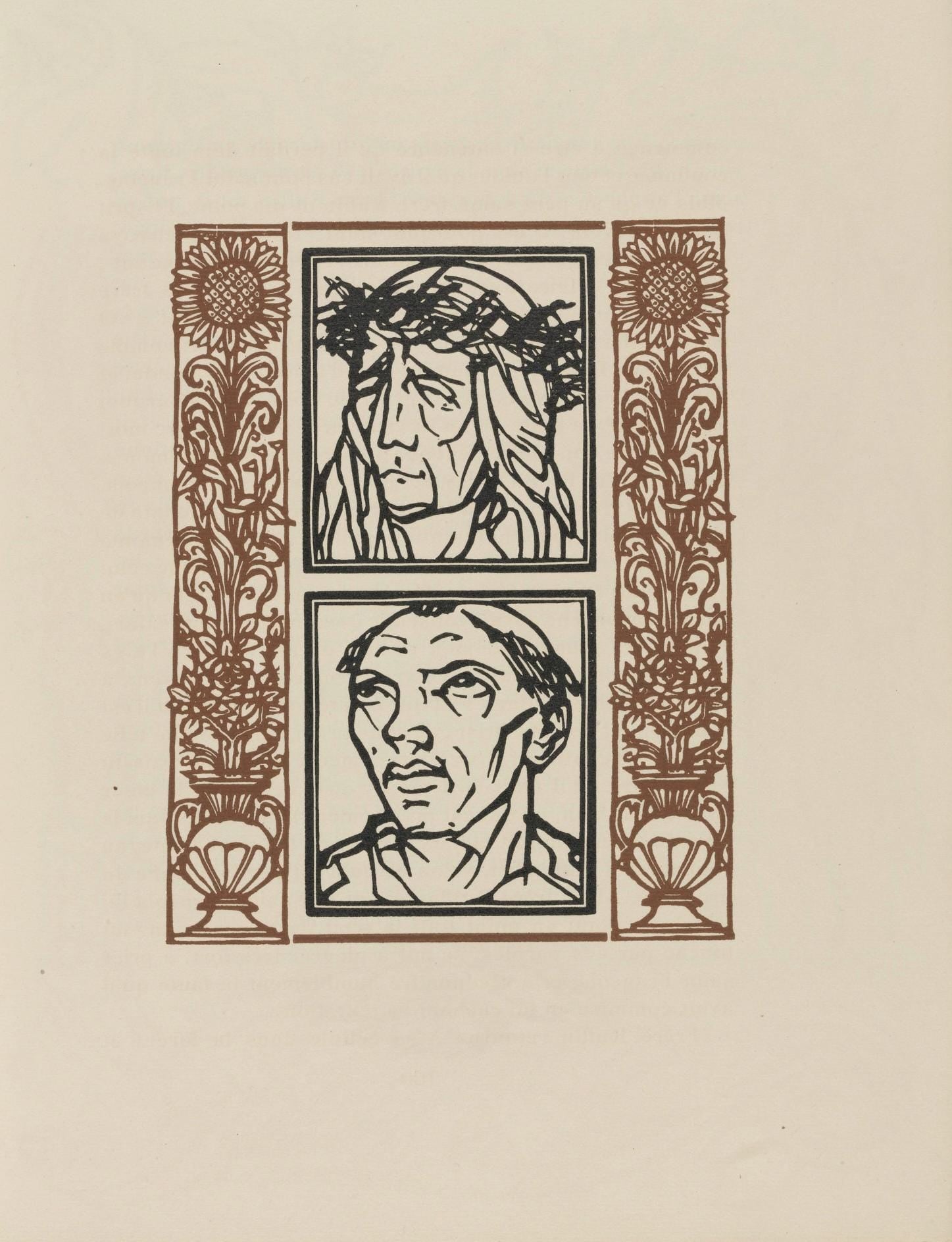 Émile Bernard, Composition (Morane, No. 100), Les Petites Fleurs de St. Françoise, Limited Edition Woodcut
