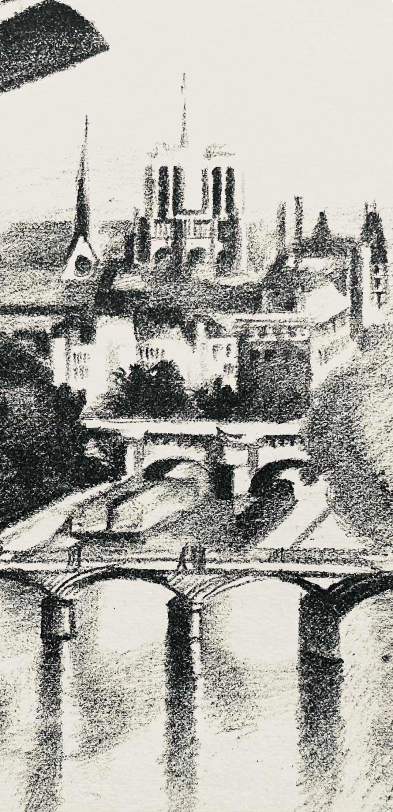 Robert Delaunay, Les ponts de Paris et Notre-Dame (Habasque 720-728), Allo! Paris!, Limited Edition Lithograph