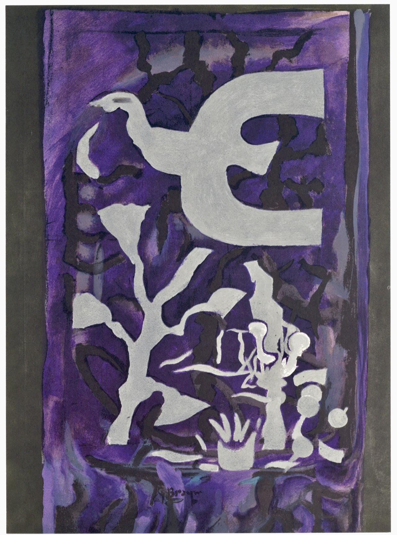 Georges Braque, Composition, Derrière le miroir, Limited Edition Lithograph