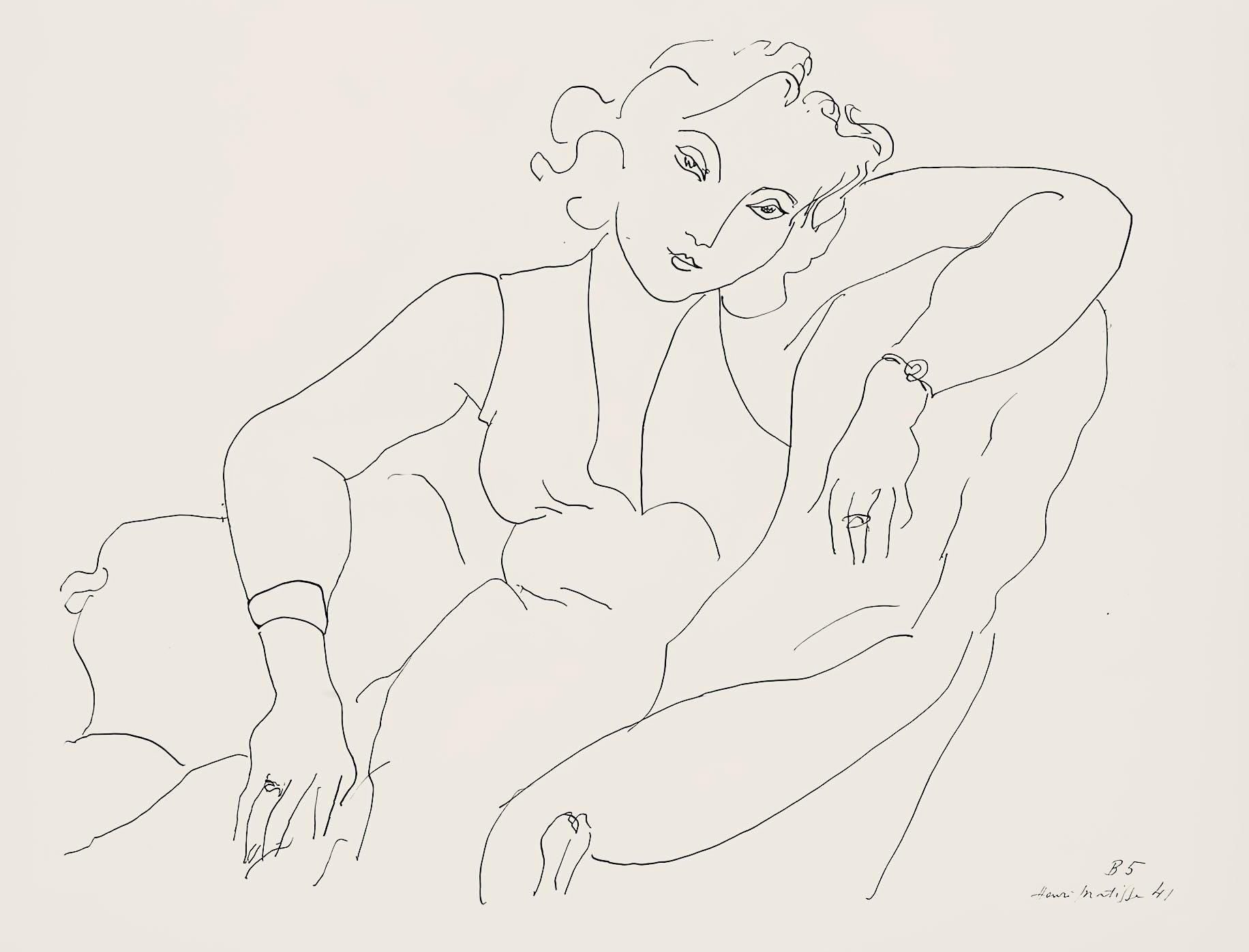 Henri Matisse, Série B, var. 5 (Duthuit 9), Henri Matisse, Dessins, Thèmes et variations, Limited Edition Lithograph