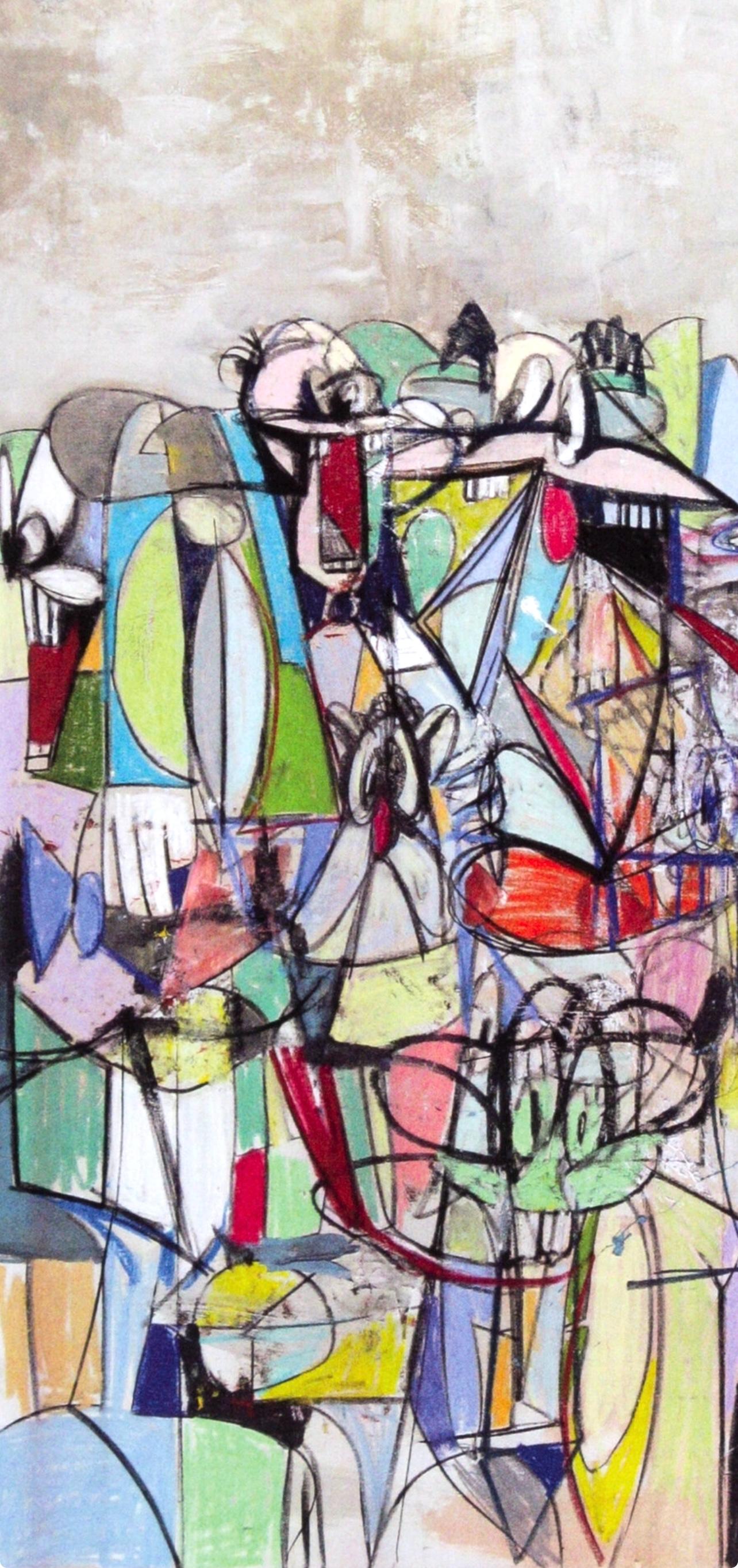 George Condo, Compression IV, Drawing Paintings, Limited Edition Four Color Process Print