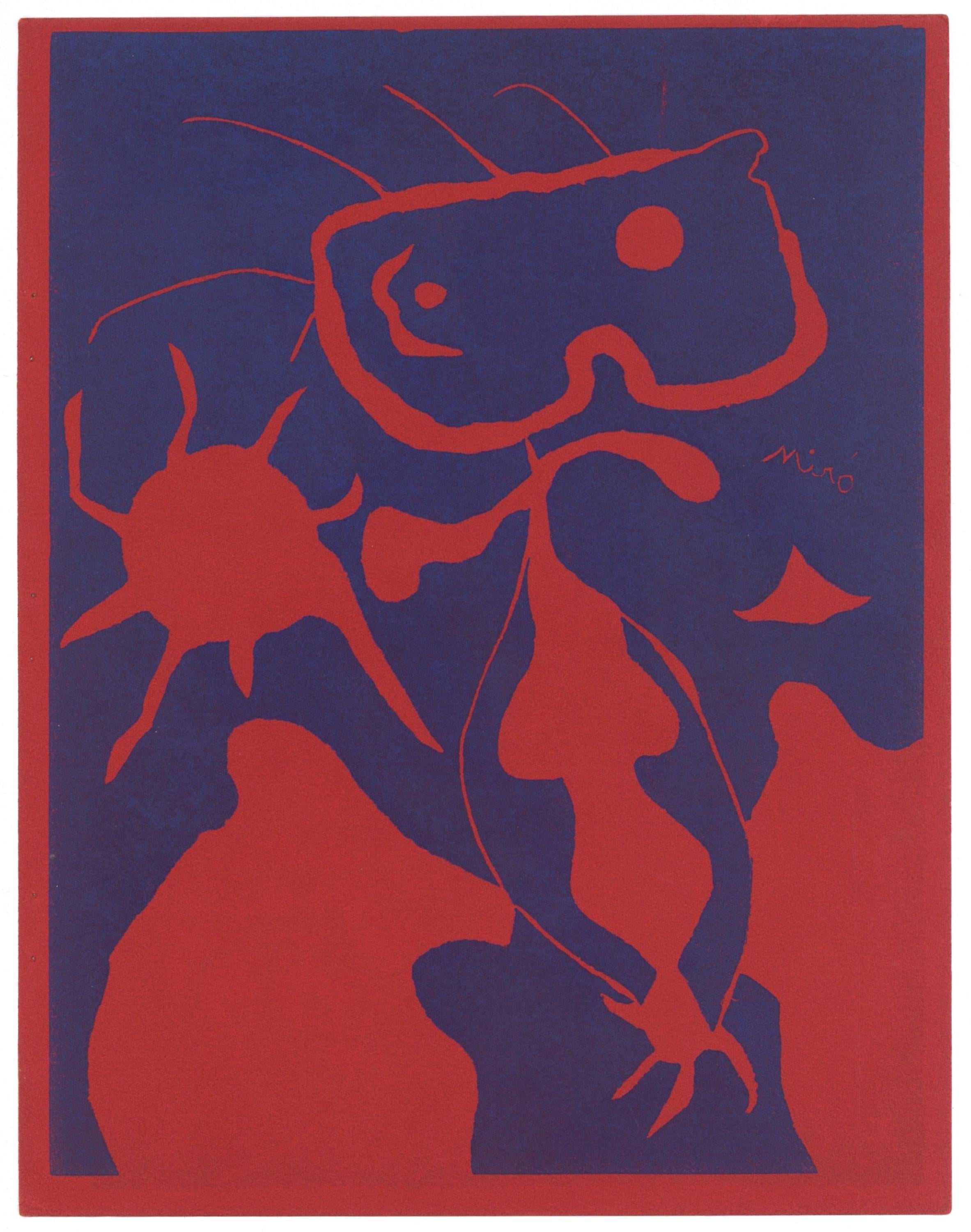 Joan Miró, Composition (Cramer 6; Dupin 40; Mourlot 1967), XXe siècle, Limited Edition Linocut