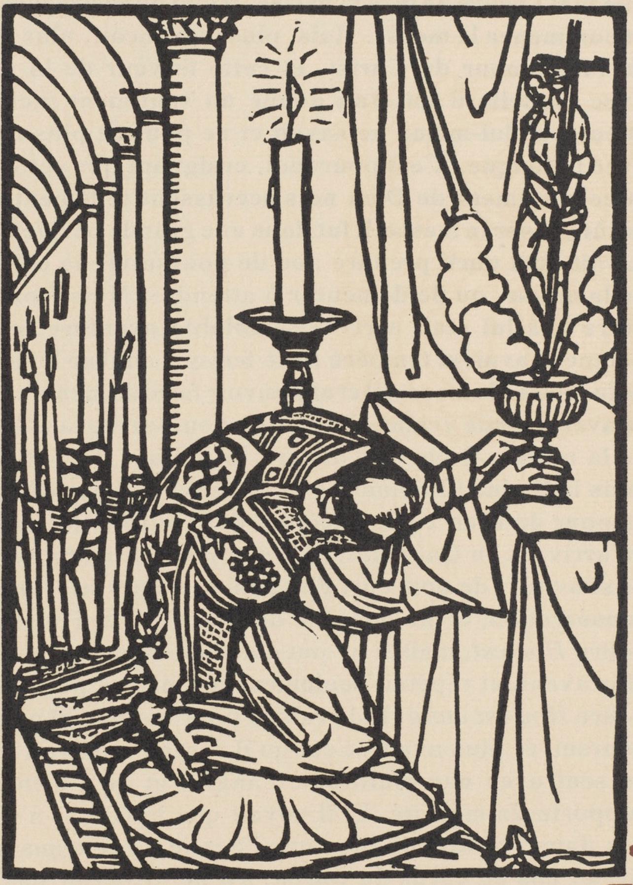Émile Bernard, Composition (Morane, No. 100), Les Petites Fleurs de St. Françoise, Limited Edition Woodcut