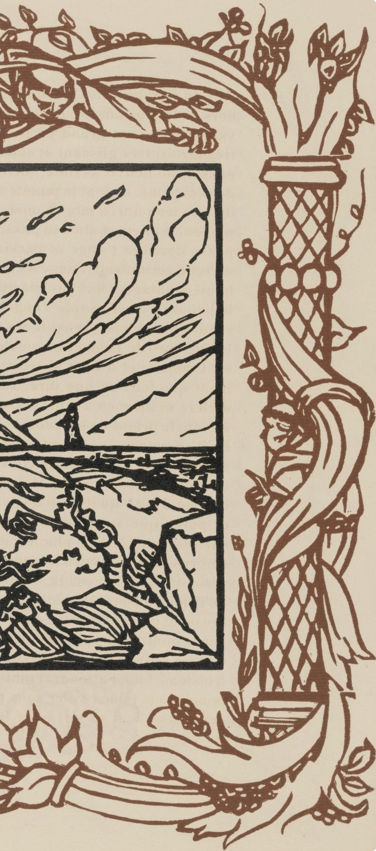 Émile Bernard, Composition (Morane, No. 100), Les Petites Fleurs de St. Françoise, Limited Edition Woodcut
