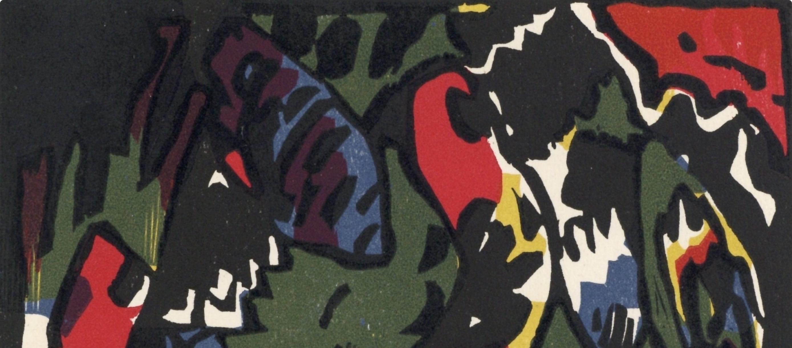 Wassily Kandinsky, Bogenschütze (Roethel 79), XXe siècle, Limited Edition Woodcut