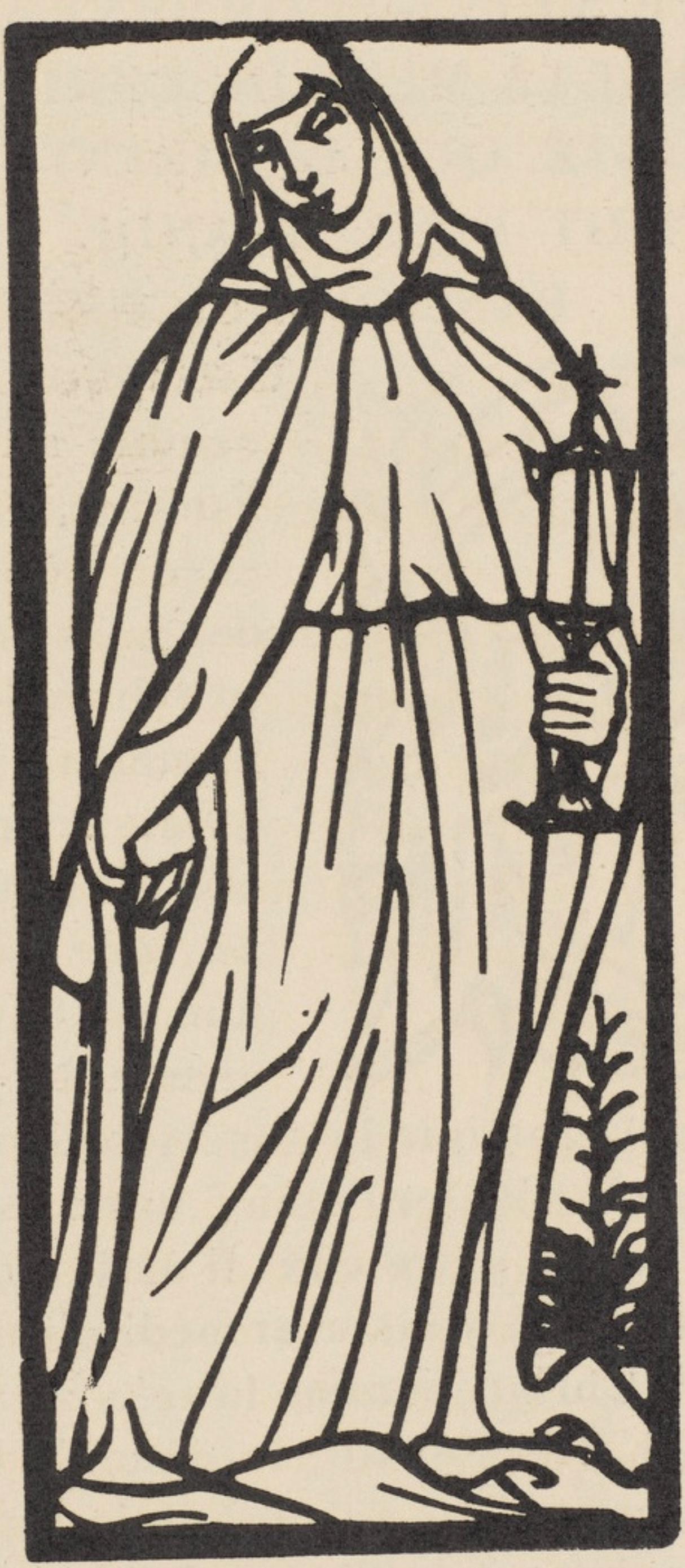 Émile Bernard, Composition (Morane, No. 100), Les Petites Fleurs de St. Françoise, Limited Edition Woodcut