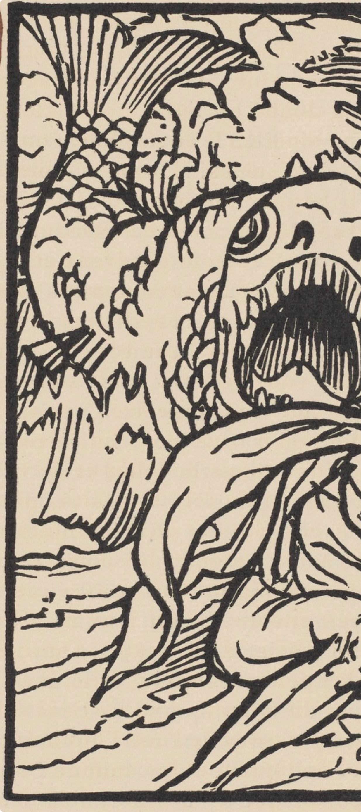 Émile Bernard, Composition (Morane, No. 100), Les Petites Fleurs de St. Françoise, Limited Edition Woodcut