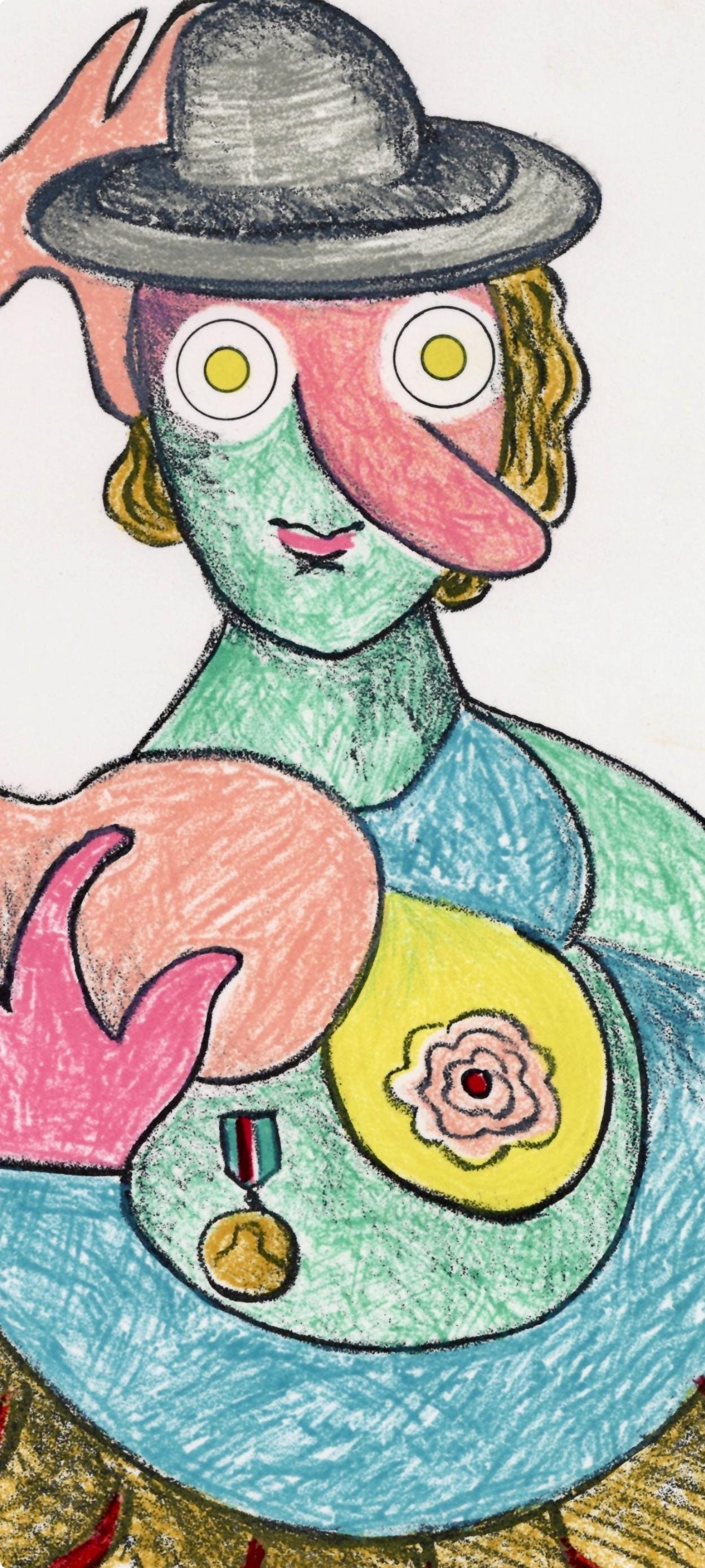 Enrico Baj, Composition, Variations sur l'imaginaire, Limited Edition Lithograph
