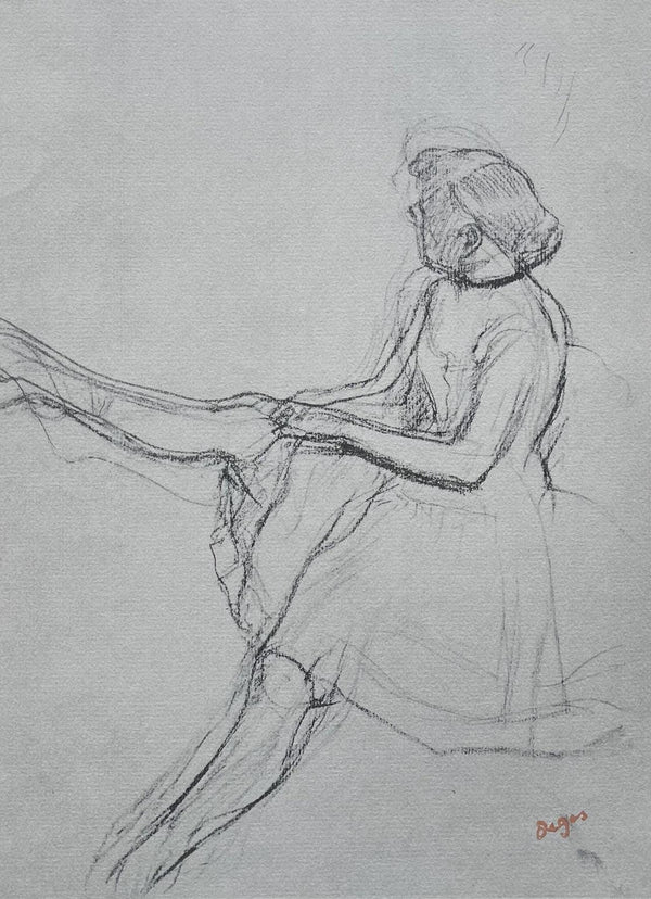 Edgar Degas, Seated dancer, removing her slipper, Ten Ballet Sketches, Limited Edition Lithograph