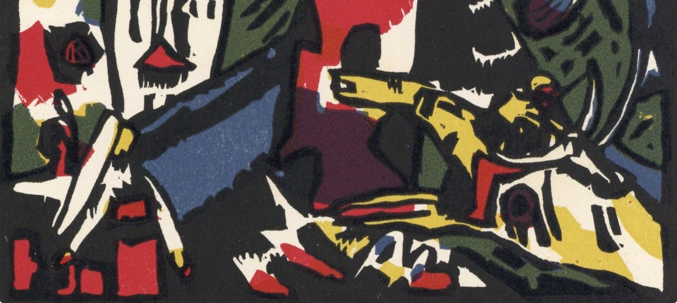 Wassily Kandinsky, Bogenschütze (Roethel 79), XXe siècle, Limited Edition Woodcut