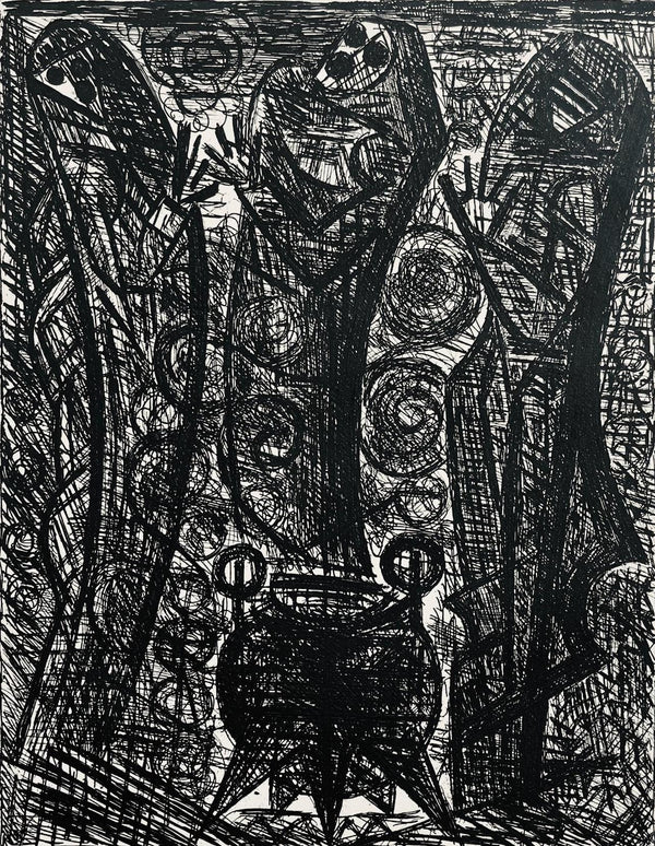 Marcel Gromaire, Les Sorcieres, Scène III, Shakespeare, Macbeth, Eaux-fortes de Gromaire, Limited Edition Etching