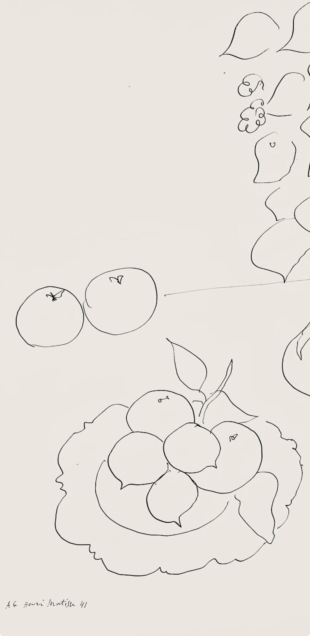 Henri Matisse, Série A, var. 6 (Duthuit 9), Henri Matisse, Dessins, Thèmes et variations, Limited Edition Lithograph