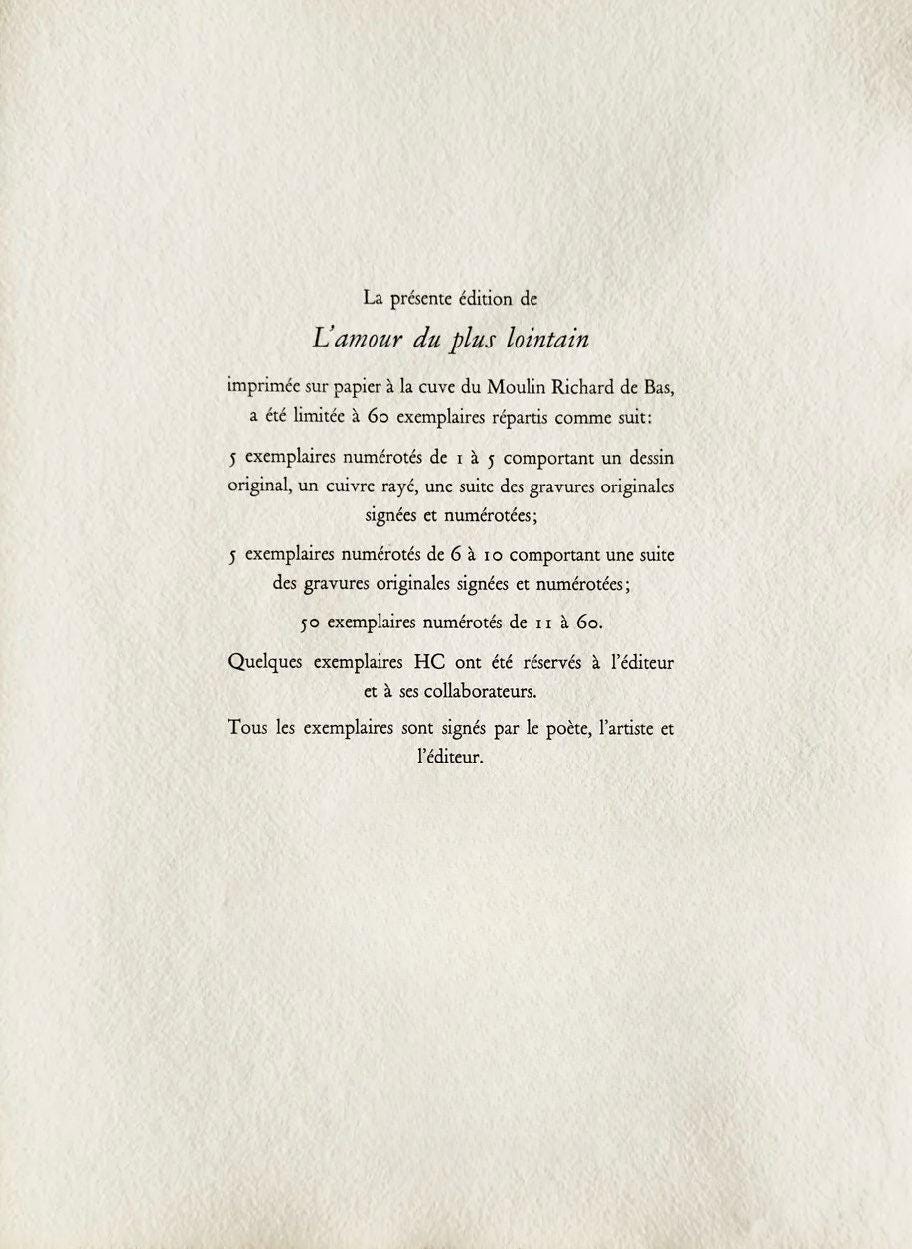 James Coignard, Composition, L'amour du plus lointain, Limited Edition Engraving