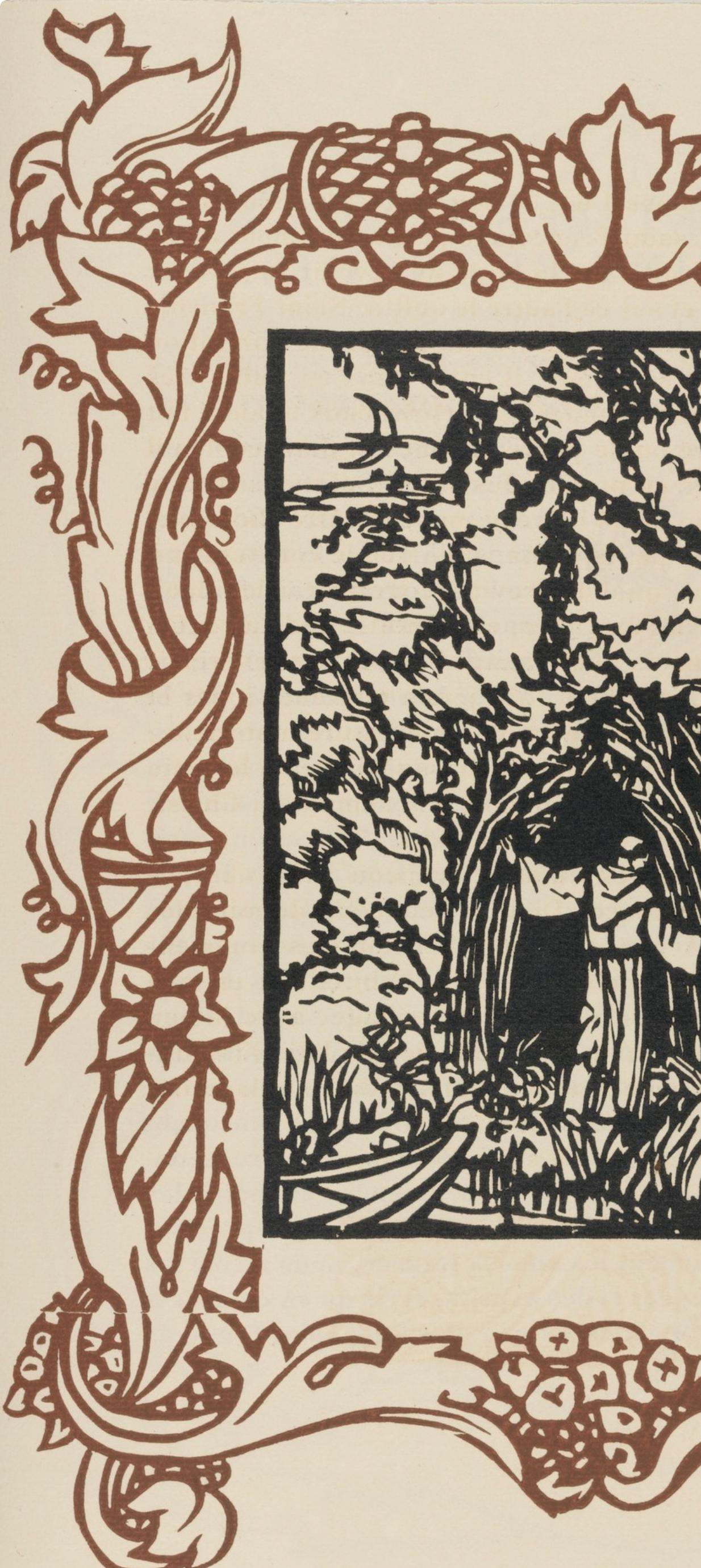 Émile Bernard, Composition (Morane, No. 100), Les Petites Fleurs de St. Françoise, Limited Edition Woodcut