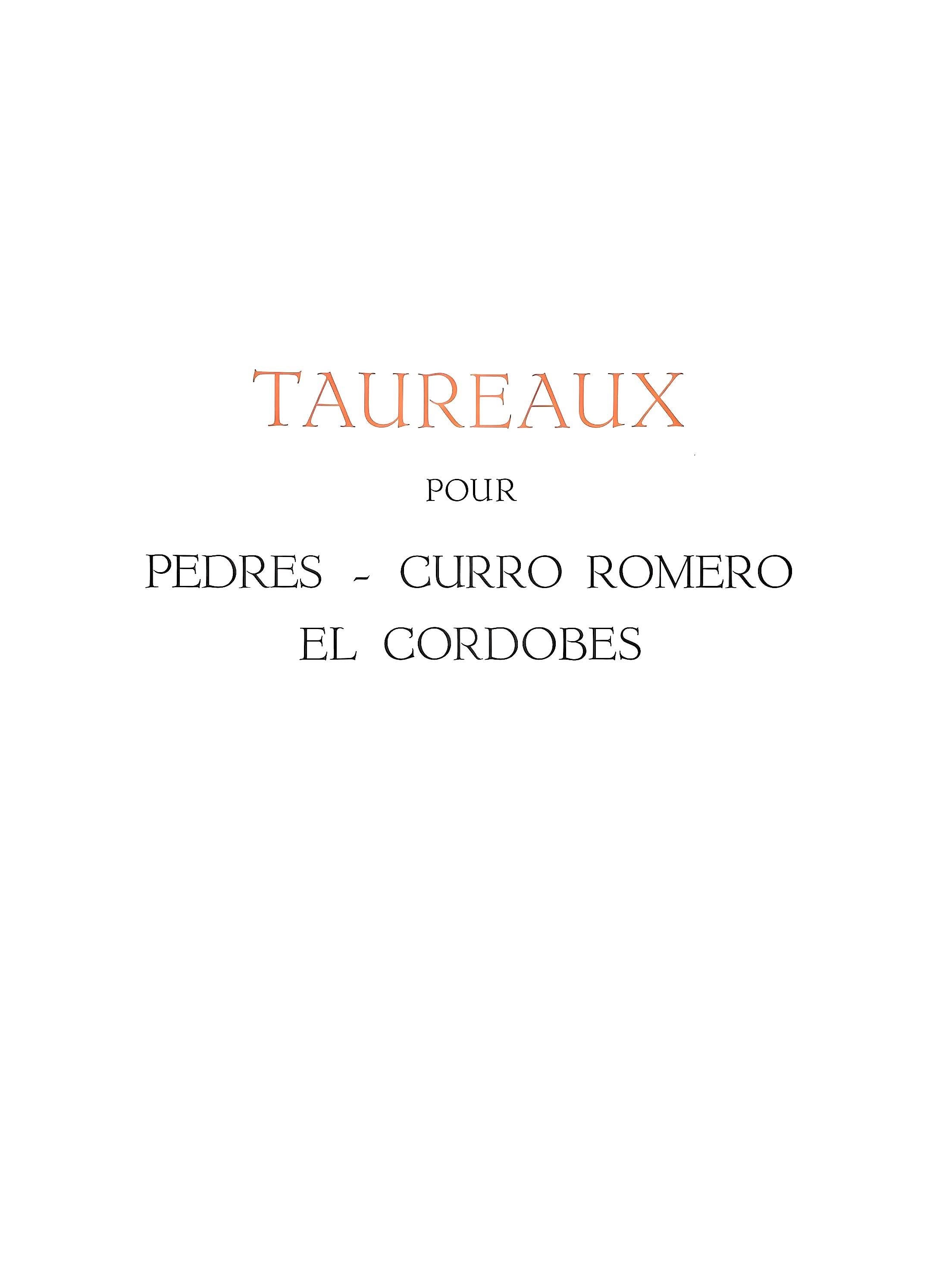 Jean Cocteau, Composition, Taureaux, Limited Edition Lithograph