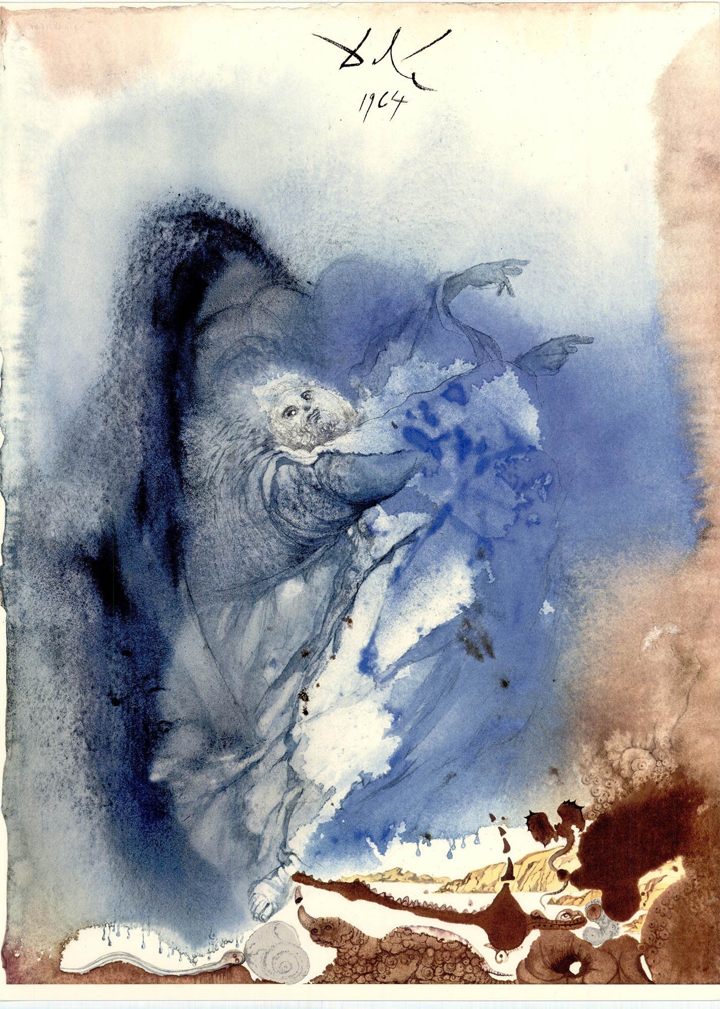 Salvador Dali, Composition (Michler/Löpsinger 1600; Field 69-3), Biblia Sacra, Limited Edition Lithograph
