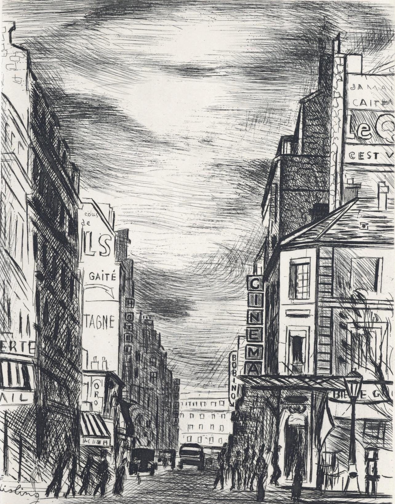 Moïse Kisling, Montparnasse, A La gloire à Paris, Limited Edition Etching