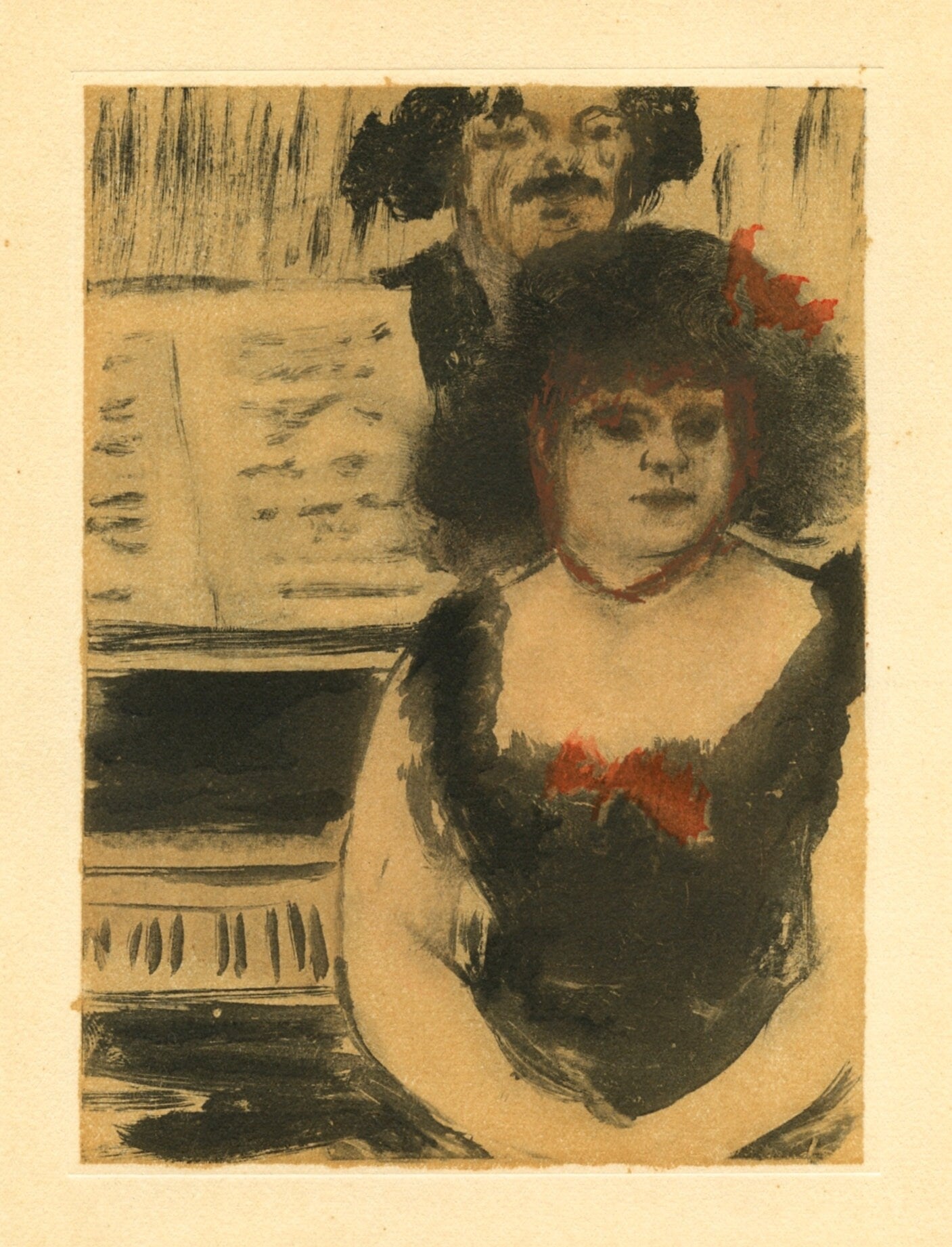 Edgar Degas, La Pianiste et le Chanteur, E. Degas Monotypes, Limited Edition Monotype
