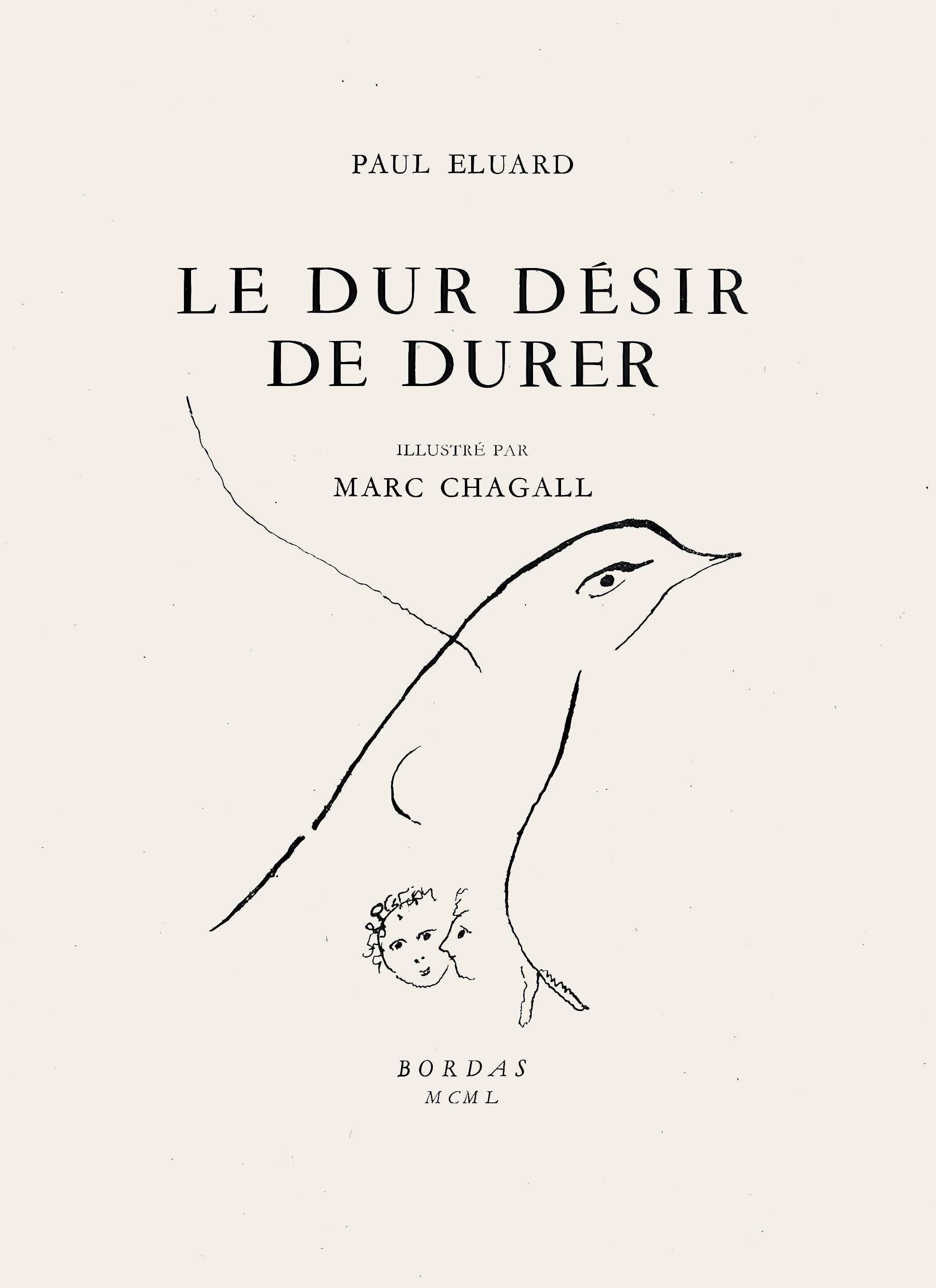 Marc Chagall, Composition, Le Dur Désir de Durer, Limited Edition Lithograph