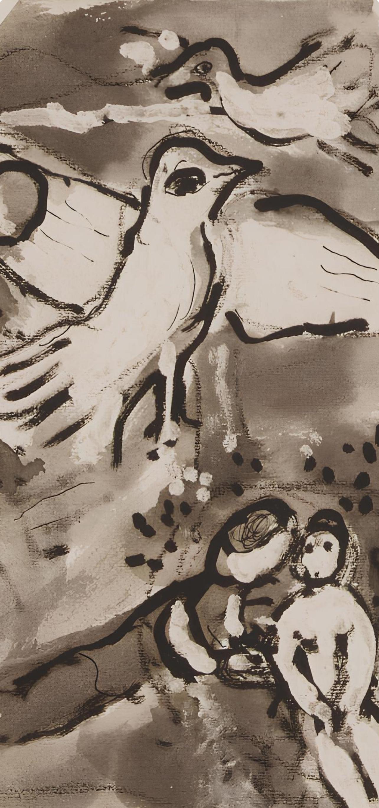 Marc Chagall, Composition, Lettres d'hivernage, Limited Edition Lithograph