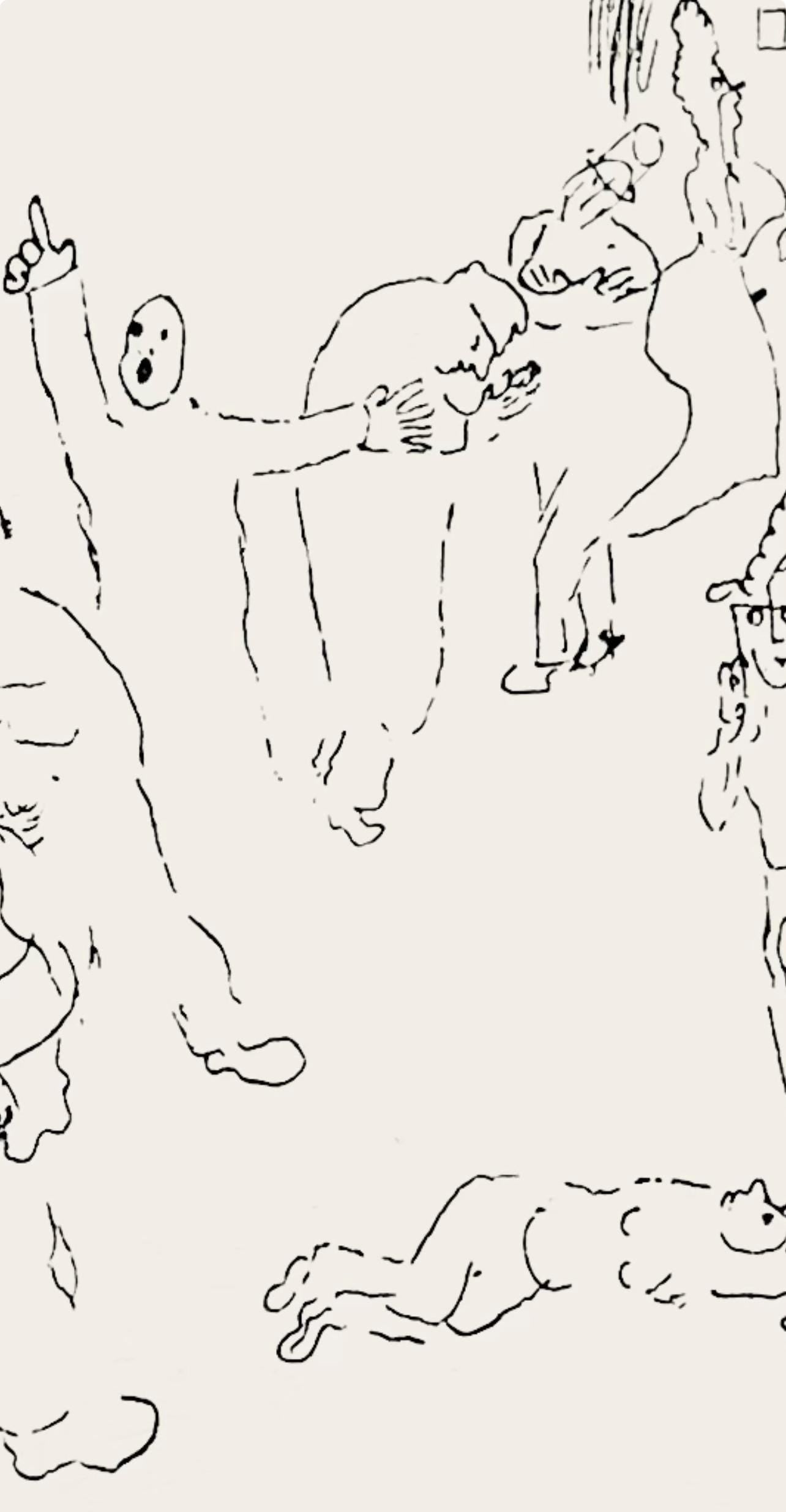 Marc Chagall, Composition, Suite Provinciale avec 92 dessins inédits de Marc Chagall, Limited Edition Lithograph