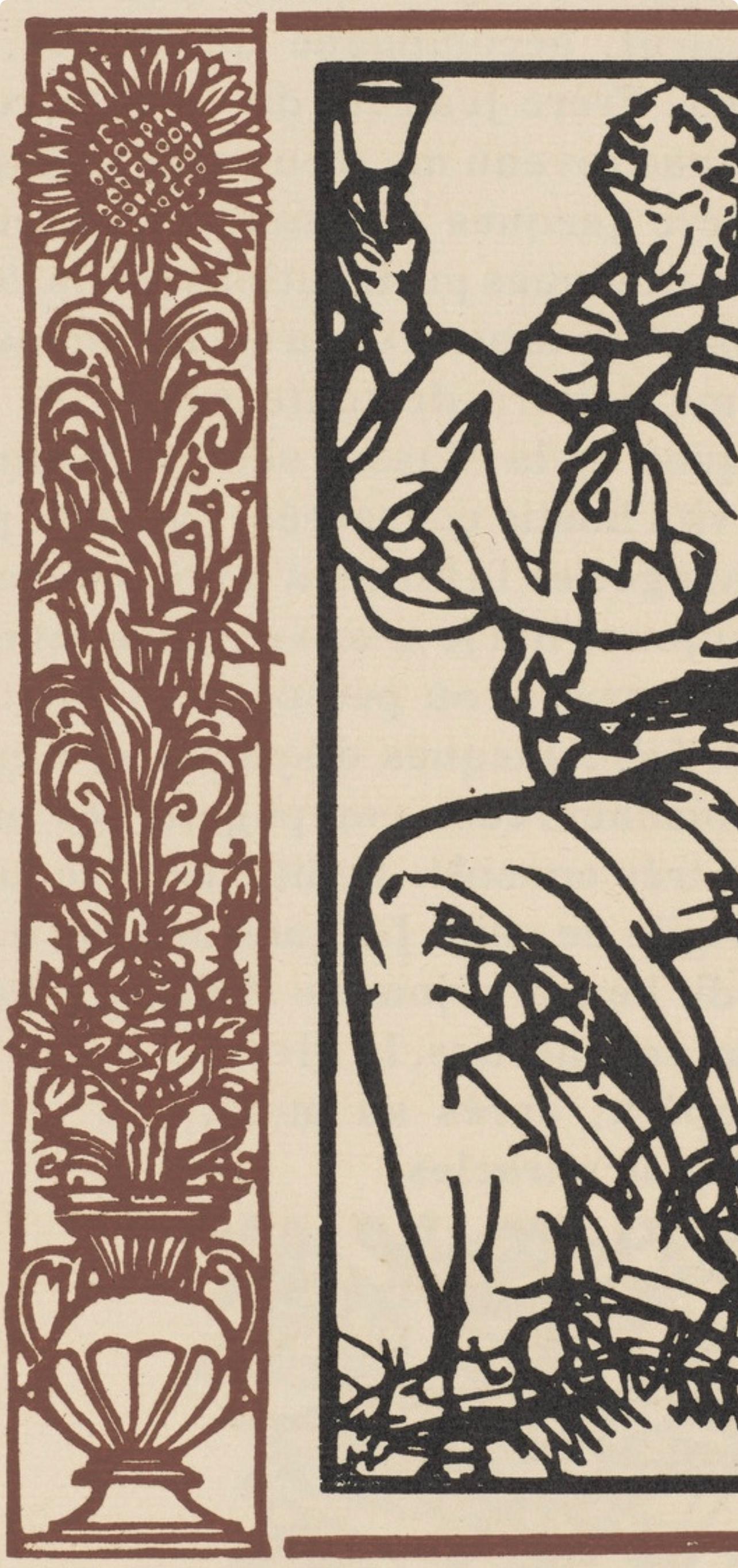 Émile Bernard, Composition (Morane, No. 100), Les Petites Fleurs de St. Françoise, Limited Edition Woodcut