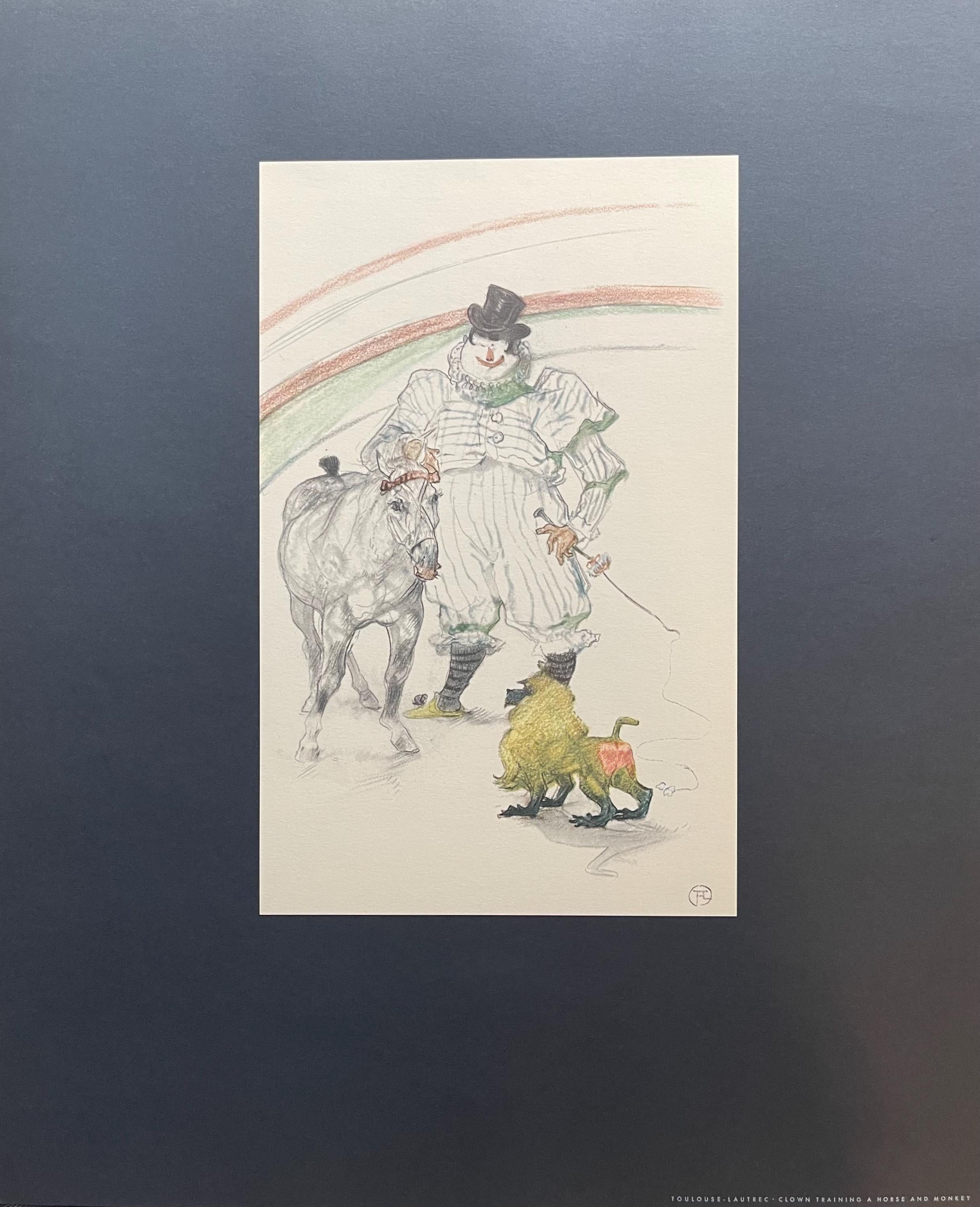 Henri de Toulouse-Lautrec, Clown Training a Horse and Monkey, Henri de Toulouse-Lautrec, At the Circus, Limited Edition Lithograph