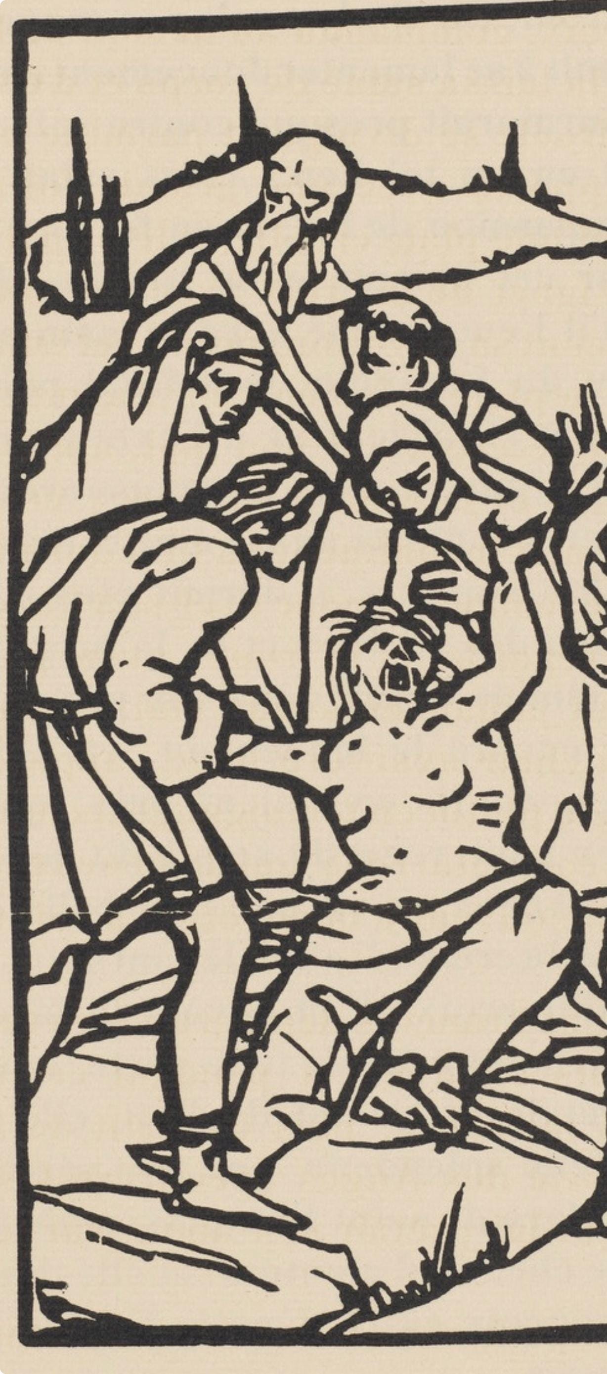 Émile Bernard, Composition (Morane, No. 100), Les Petites Fleurs de St. Françoise, Limited Edition Woodcut