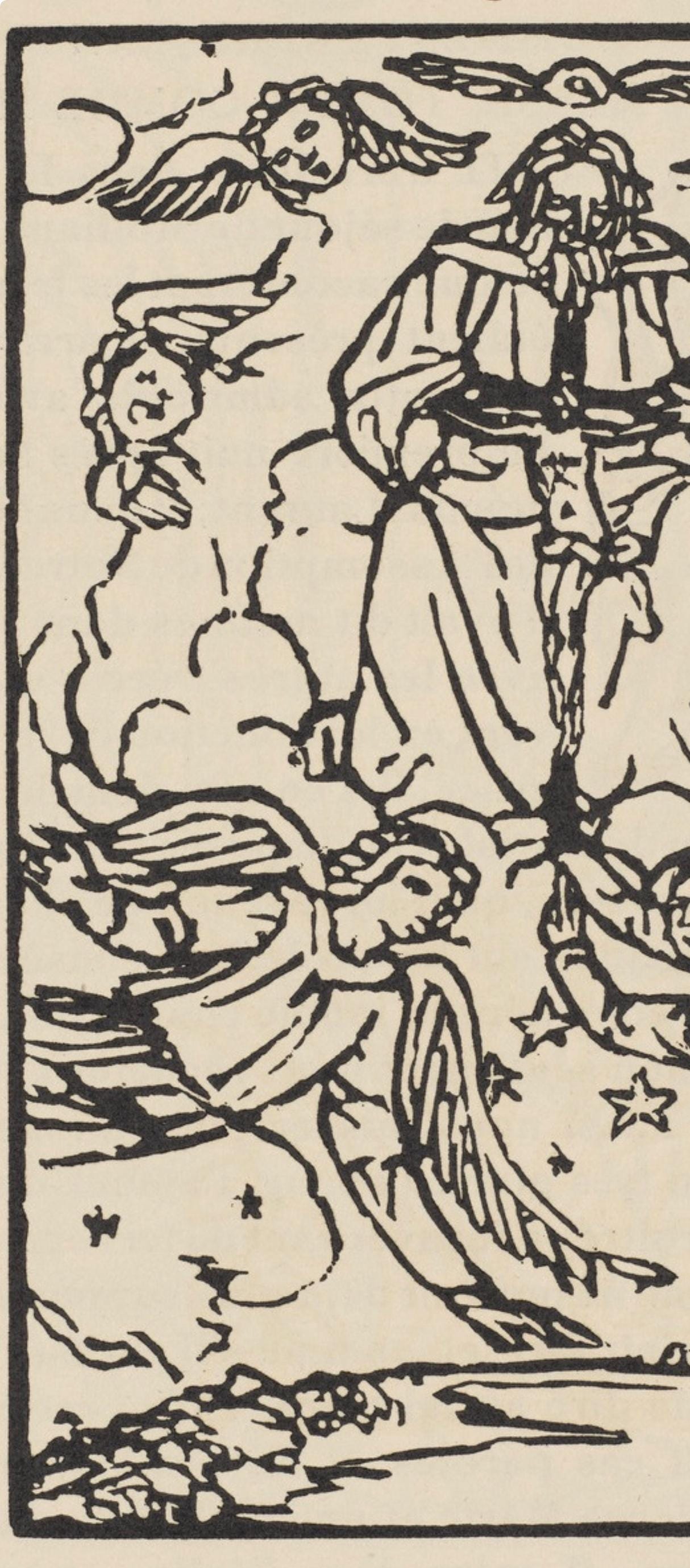 Émile Bernard, Composition (Morane, No. 100), Les Petites Fleurs de St. Françoise, Limited Edition Woodcut