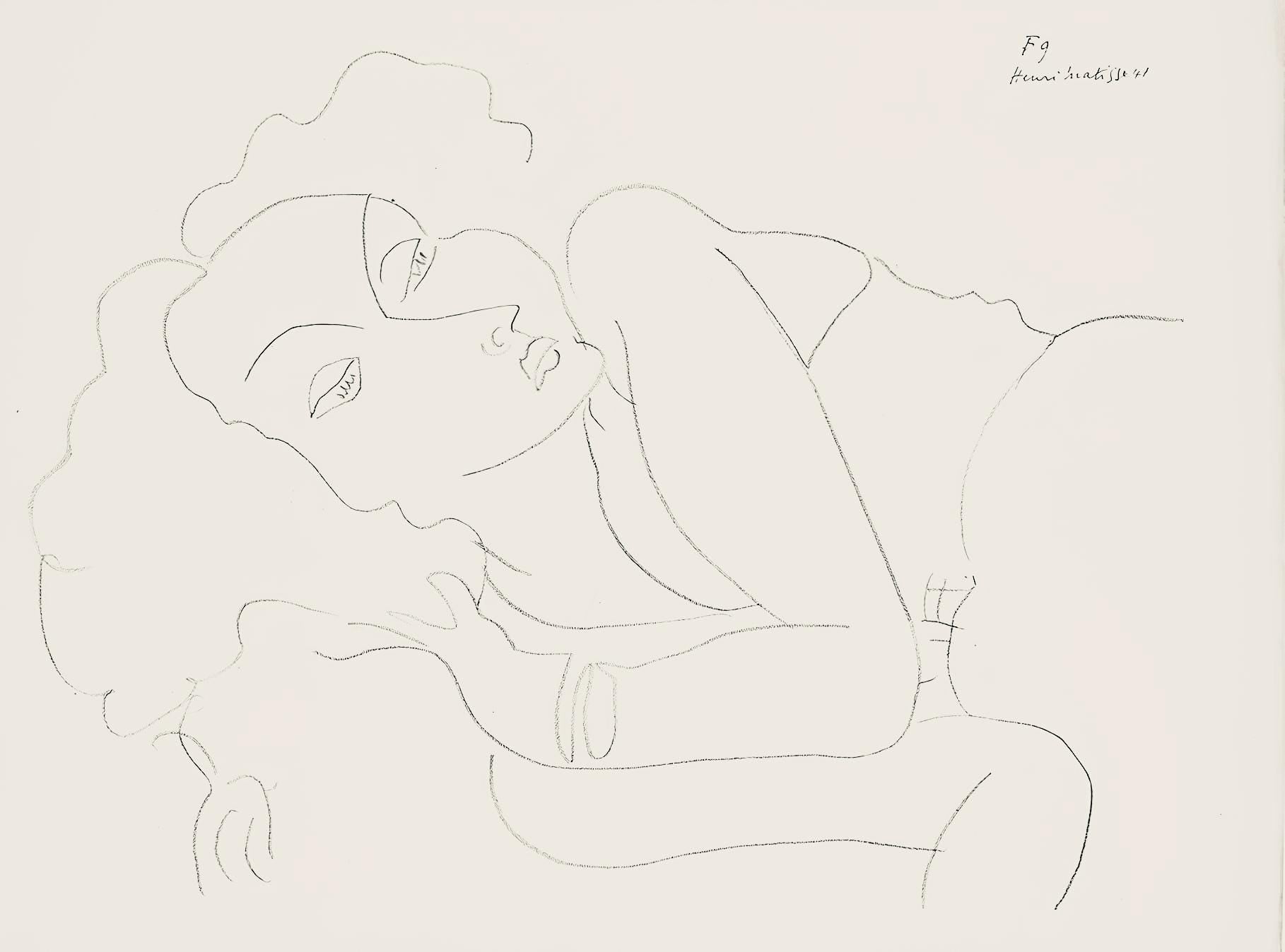 Henri Matisse, Série F, var. 9 (Duthuit 9), Henri Matisse, Dessins, Thèmes et variations, Limited Edition Lithograph