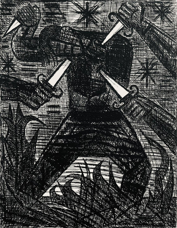 Marcel Gromaire, Assassinat De Banquo, Scène XII, Shakespeare, Macbeth, Eaux-fortes de Gromaire, Limited Edition Etching