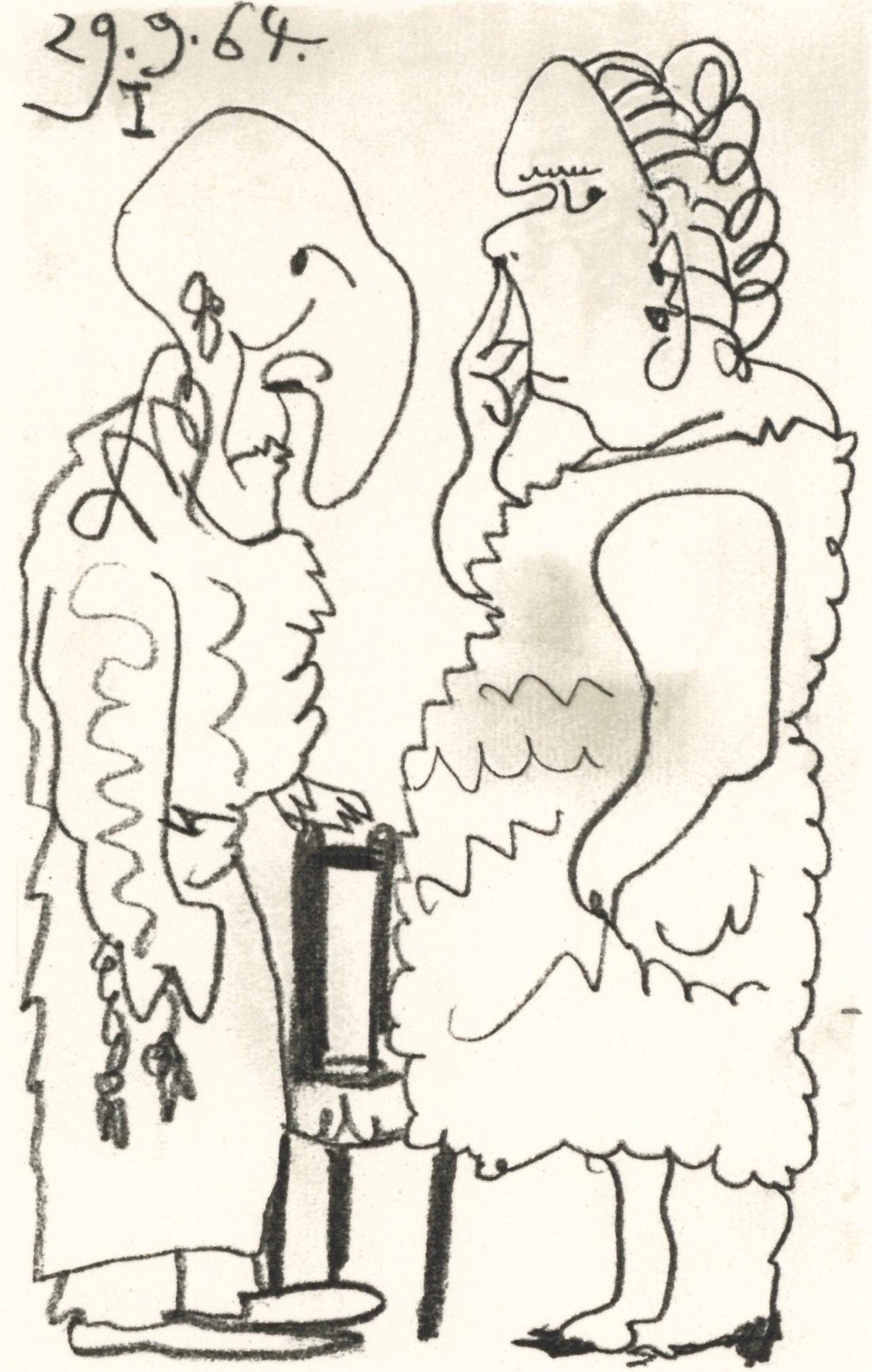 Pablo Picasso, Composition, Le Goût du Bonheur (Cramer 148; Bloch 2013), Limited Edition Mixed Media Lithograph