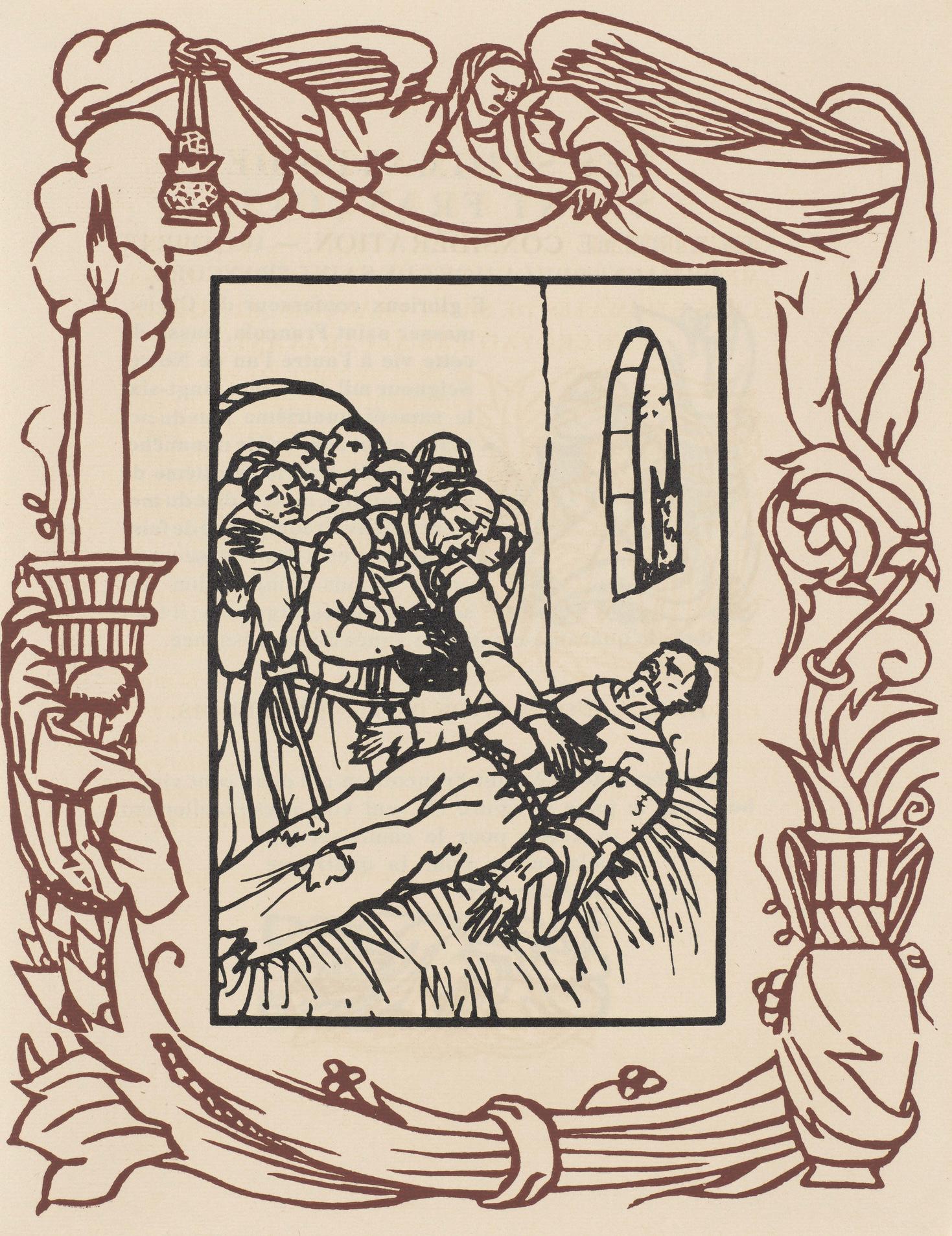Émile Bernard, Composition (Morane, No. 100), Les Petites Fleurs de St. Françoise, Limited Edition Woodcut
