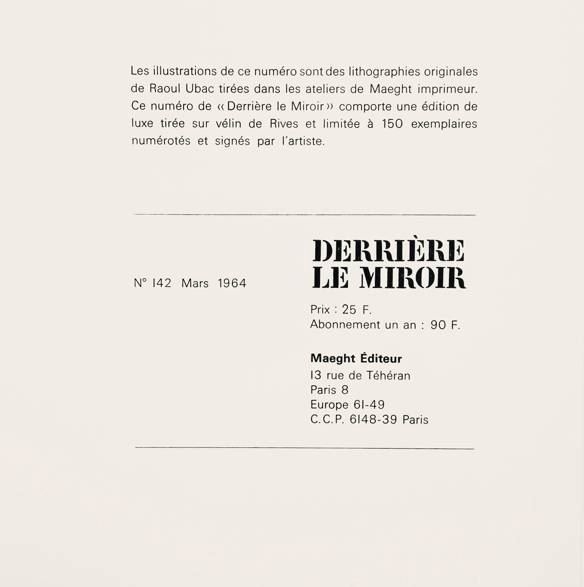 Raoul Ubac, Composition, Derrière le miroir, Limited Edition Lithograph