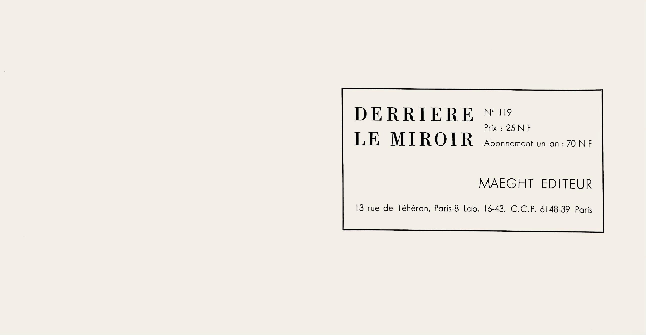 Eduardo Chillida, Composition, Derrière le miroir, Limited Edition Lithograph