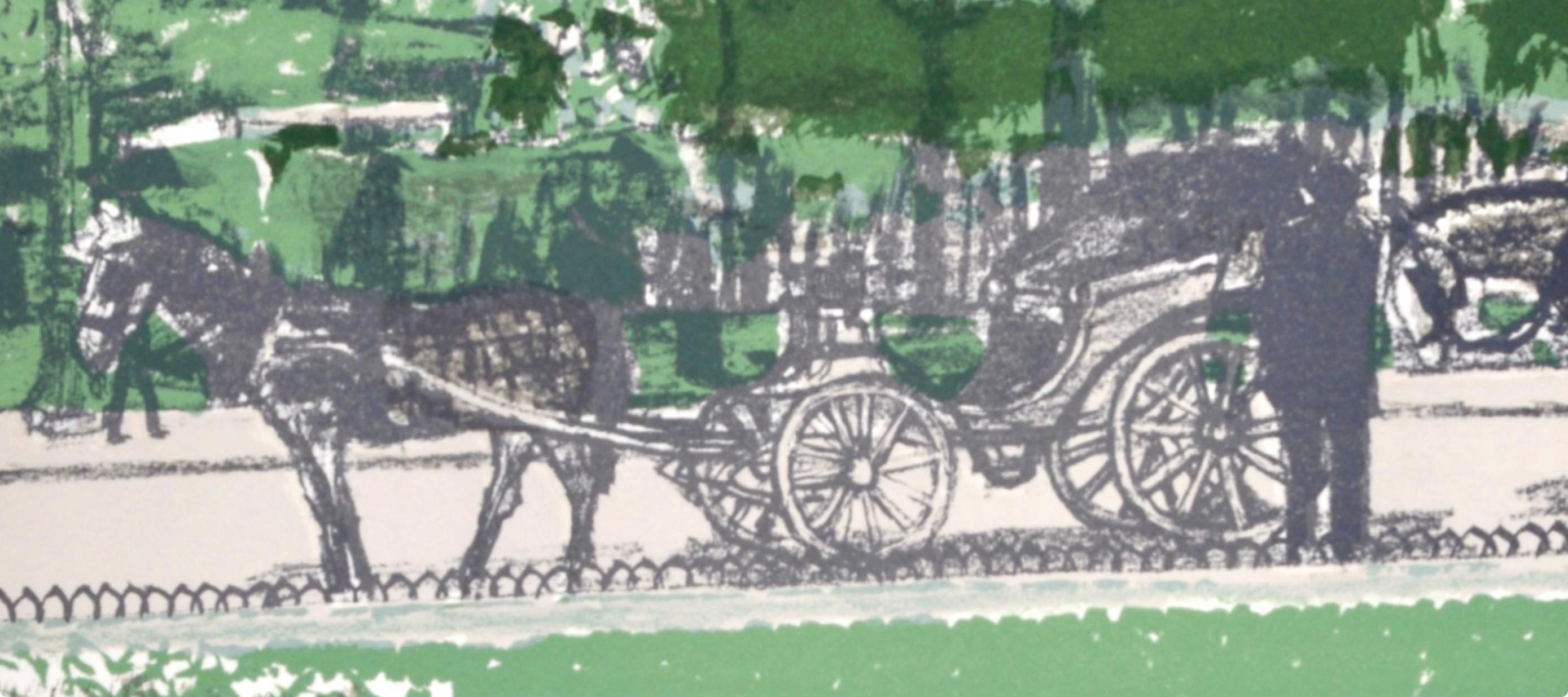 Maurice Brianchon, La Calèche dans le parc, Regards sur Paris, Limited Edition Lithograph
