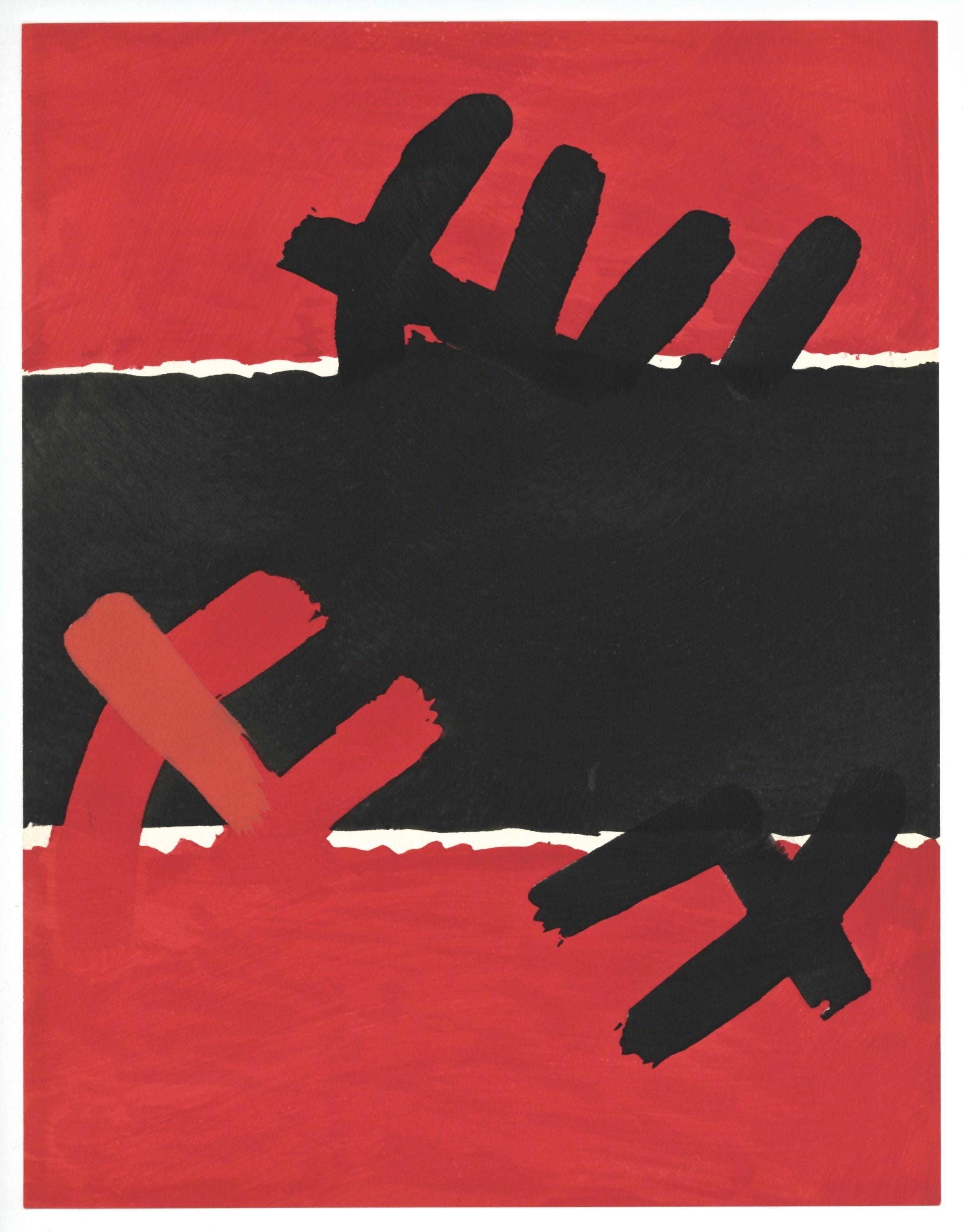 Giuseppe Capogrossi, Surface Rouge et Noire, XXe siècle, Limited Edition Lithograph