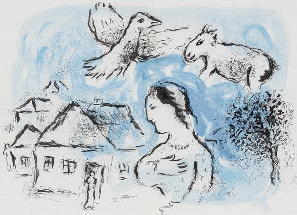 Marc Chagall, Composition (Cramer 104; Mourlot 917), Derrière le miroir, Limited Edition Lithograph