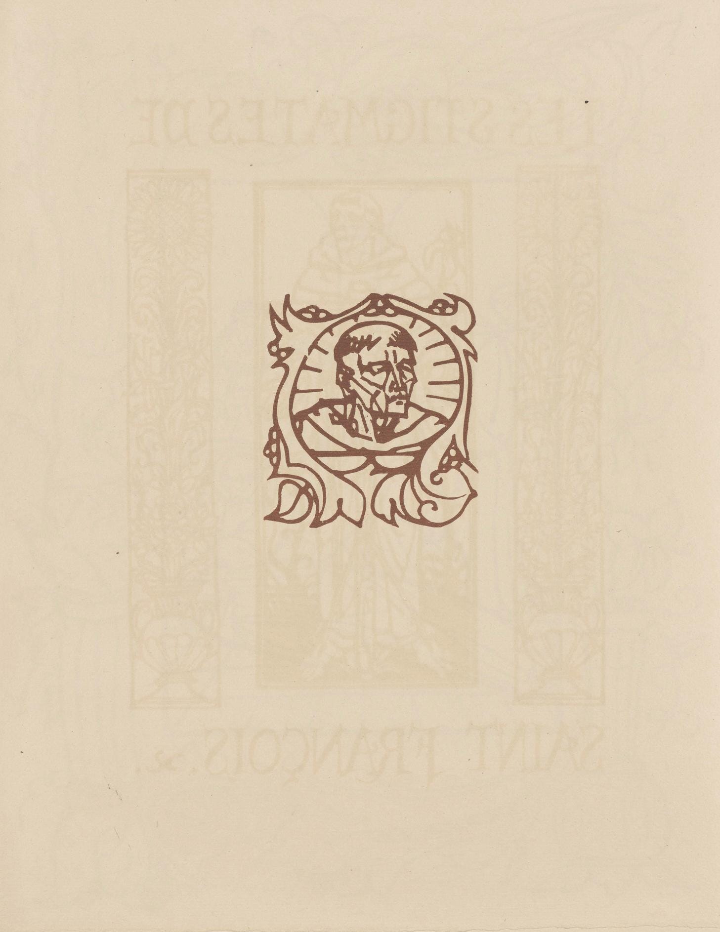 Émile Bernard, Composition (Morane, No. 100), Les Petites Fleurs de St. Françoise, Limited Edition Woodcut