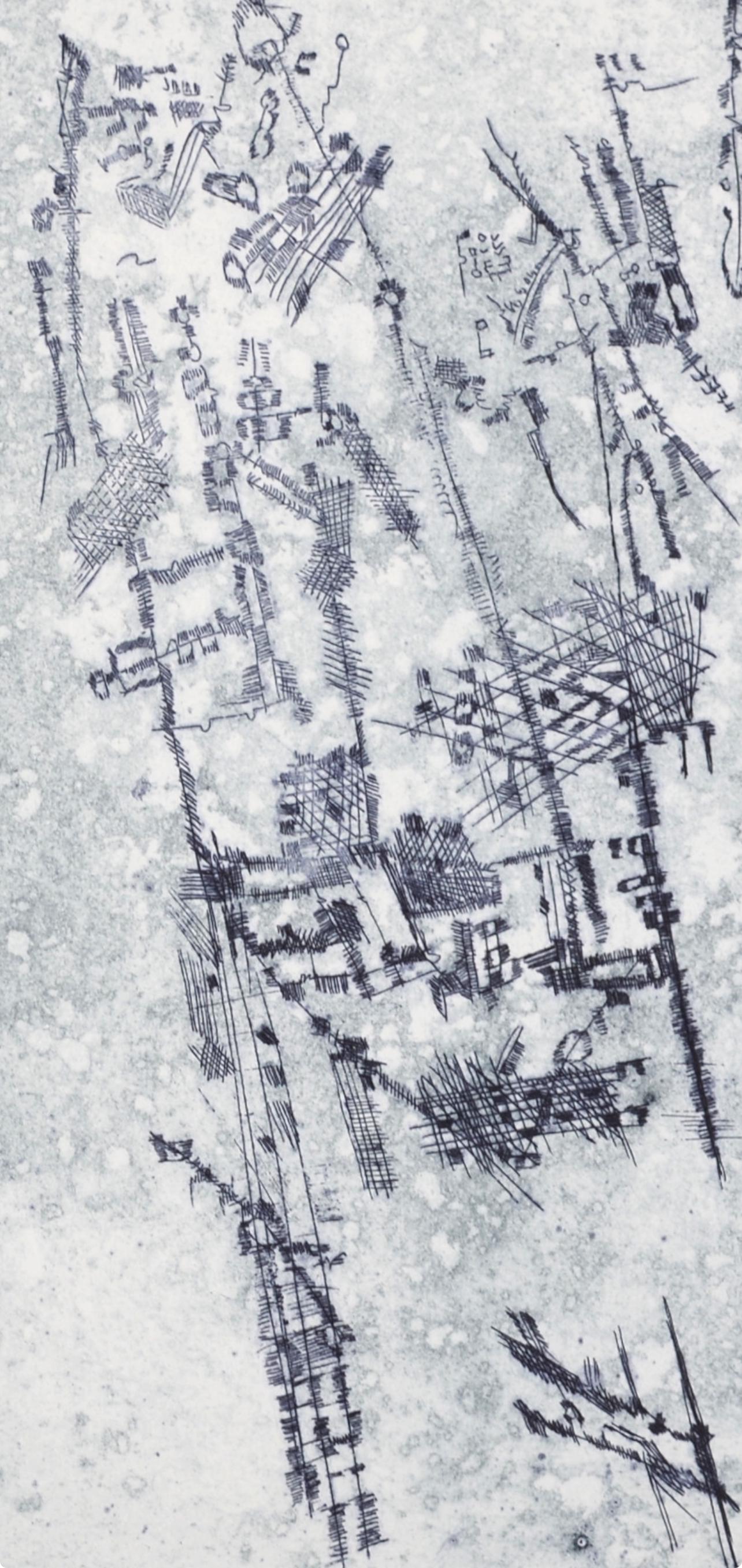 Camille Bryen, Composition, Feuilles éparses, Limited Edition Etching