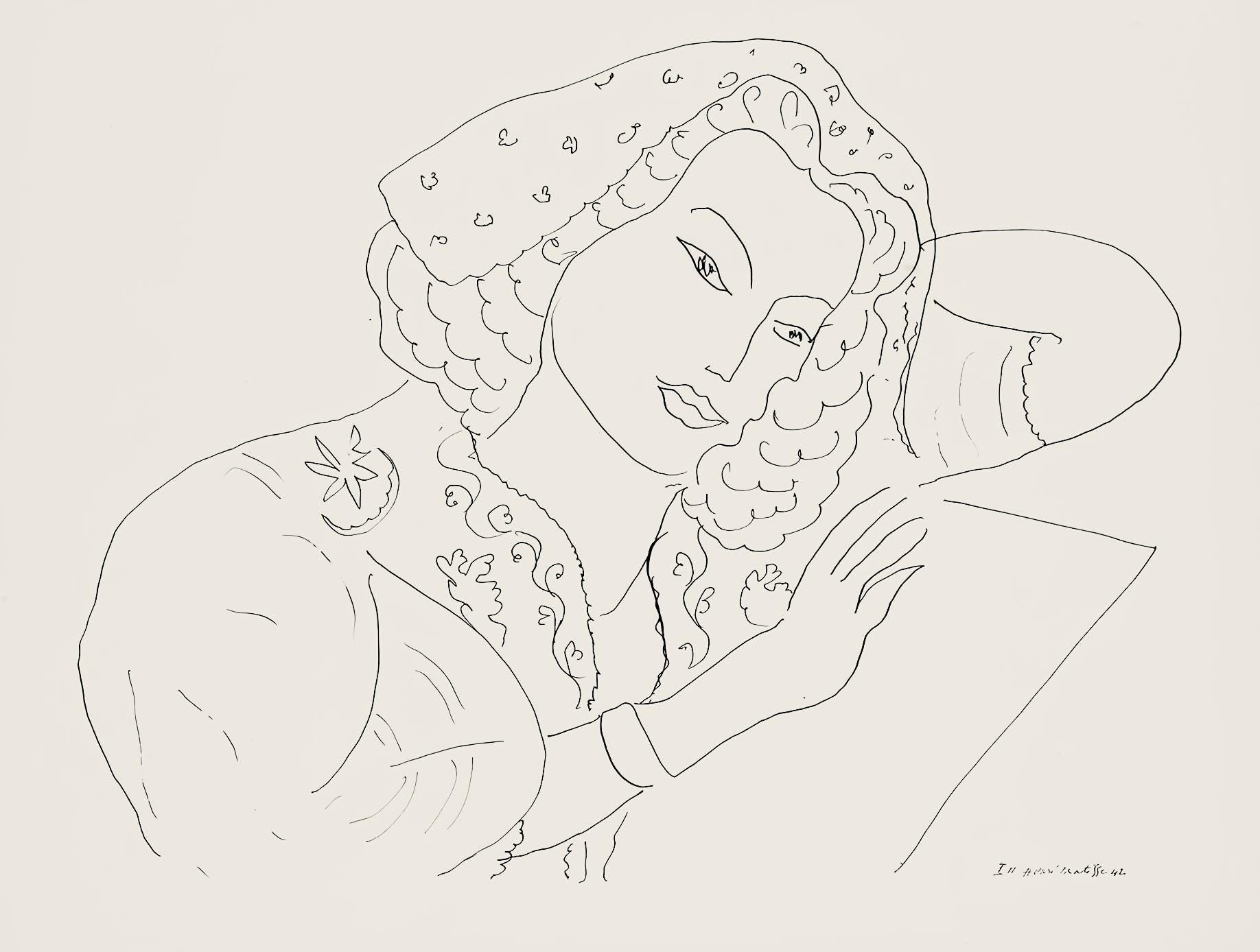 Henri Matisse, Série I, var. 11 (Duthuit 9), Henri Matisse, Dessins, Thèmes et variations, Limited Edition Lithograph