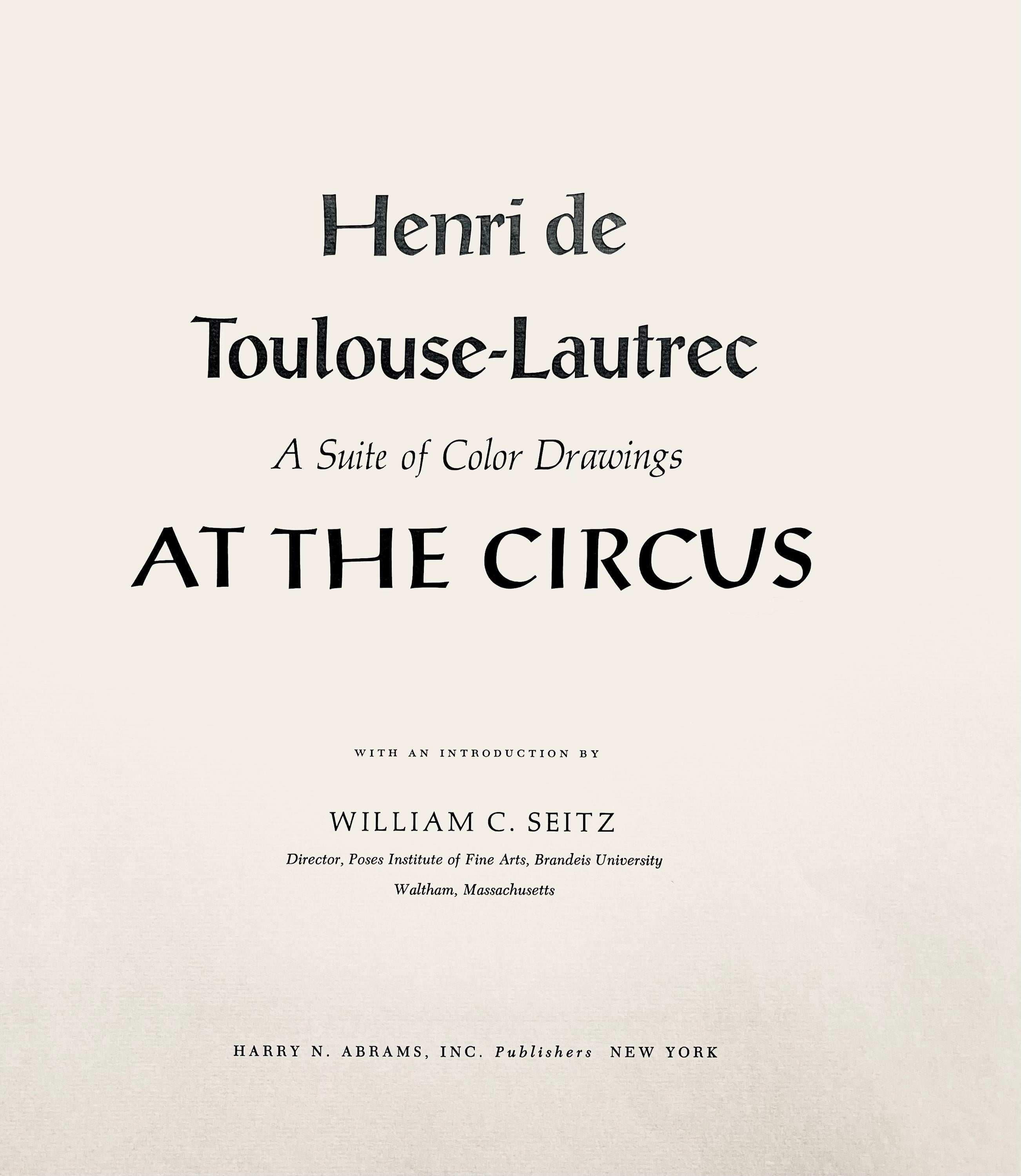 Henri de Toulouse-Lautrec, Haute École Equestrienne: Pointage, Henri de Toulouse-Lautrec, At the Circus, Limited Edition Lithograph