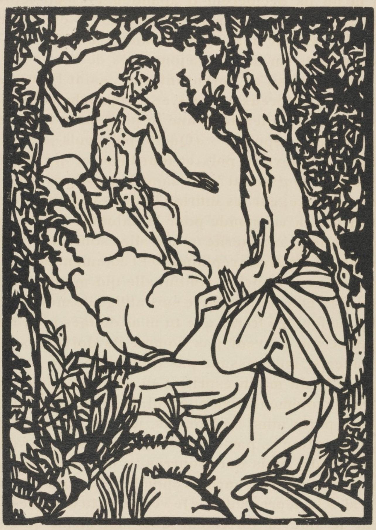 Émile Bernard, Composition (Morane, No. 100), Les Petites Fleurs de St. Françoise, Limited Edition Woodcut