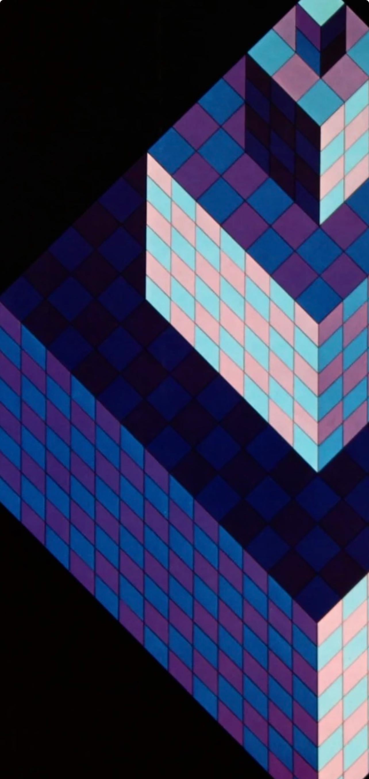 Victor Vasarely, Composition, Hexagone, Limited Edition Héliogravure