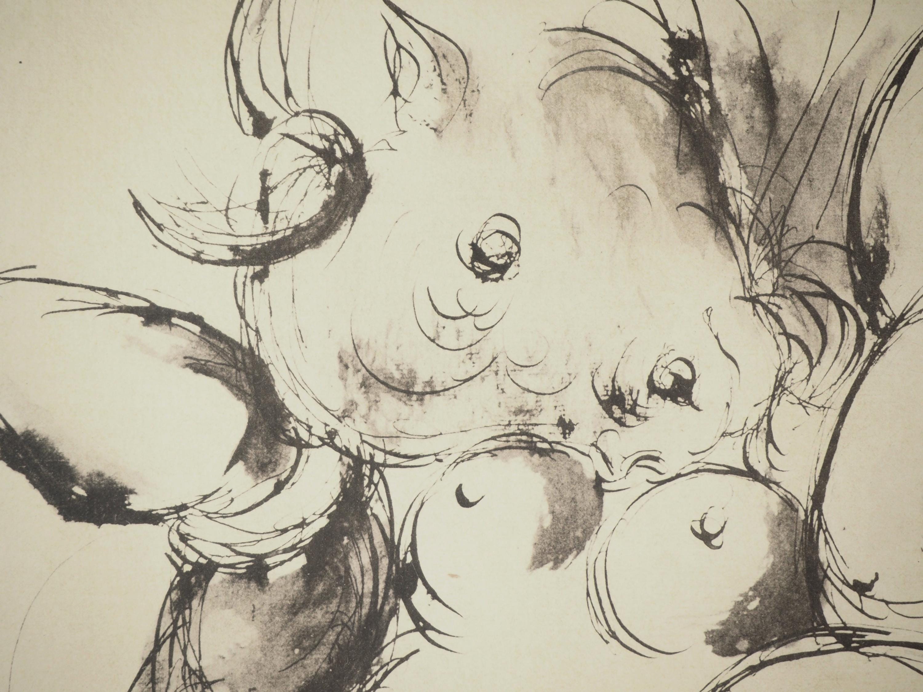 Pablo Picasso, Composition (Orozco 238), Picasso, La flûte double, Limited Edition Lithograph