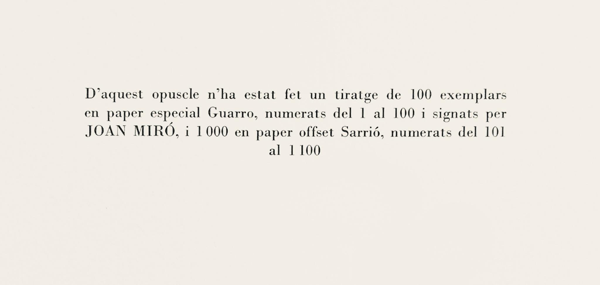 Joan Miró, Composition (Mourlot 872-881; Cramer 164), El tapís de Tarragona, Limited Edition Lithograph