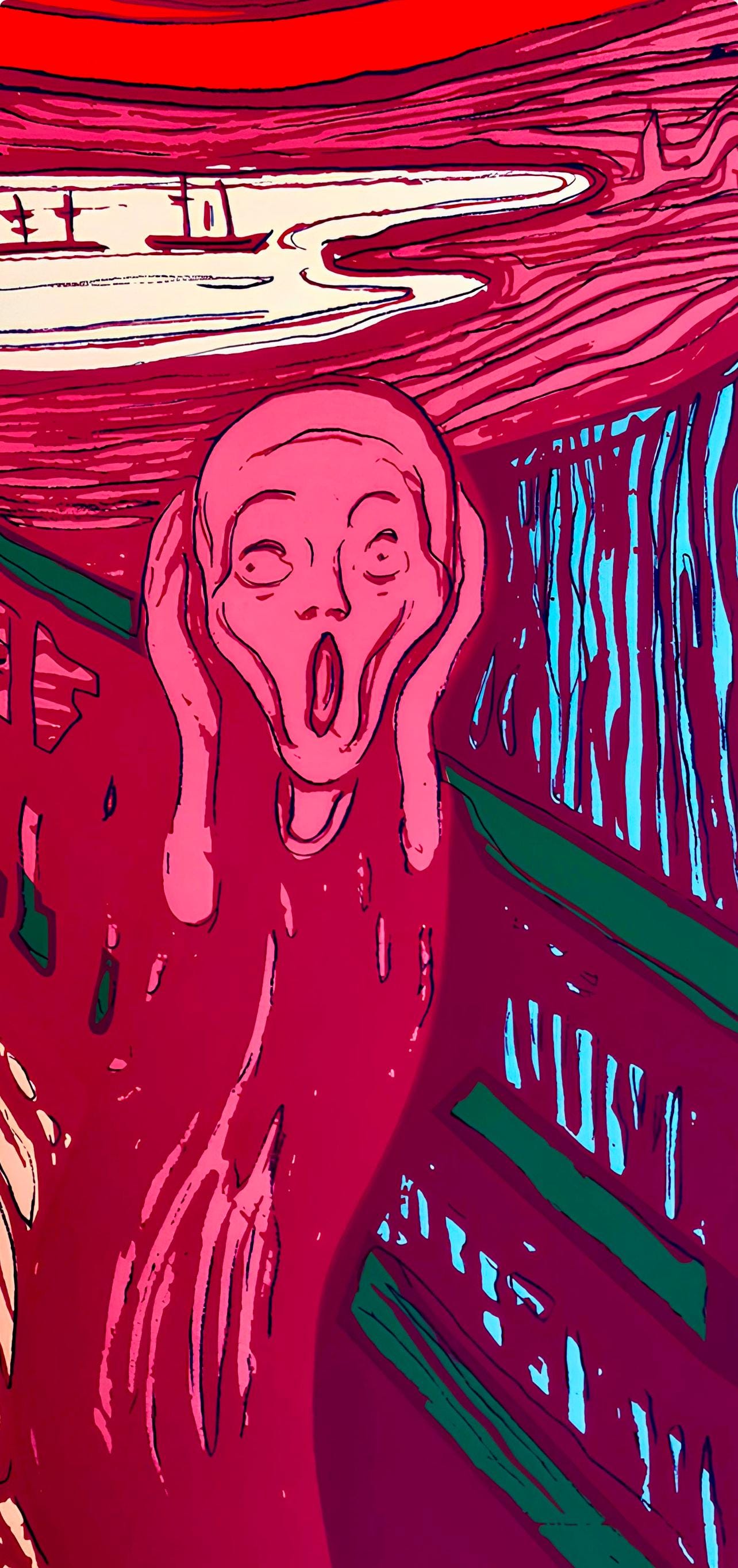 Andy Warhol, The Scream (after Edvard Munch), Pink, Official Limited Edition, Sunday B. Morning, Silkscreen