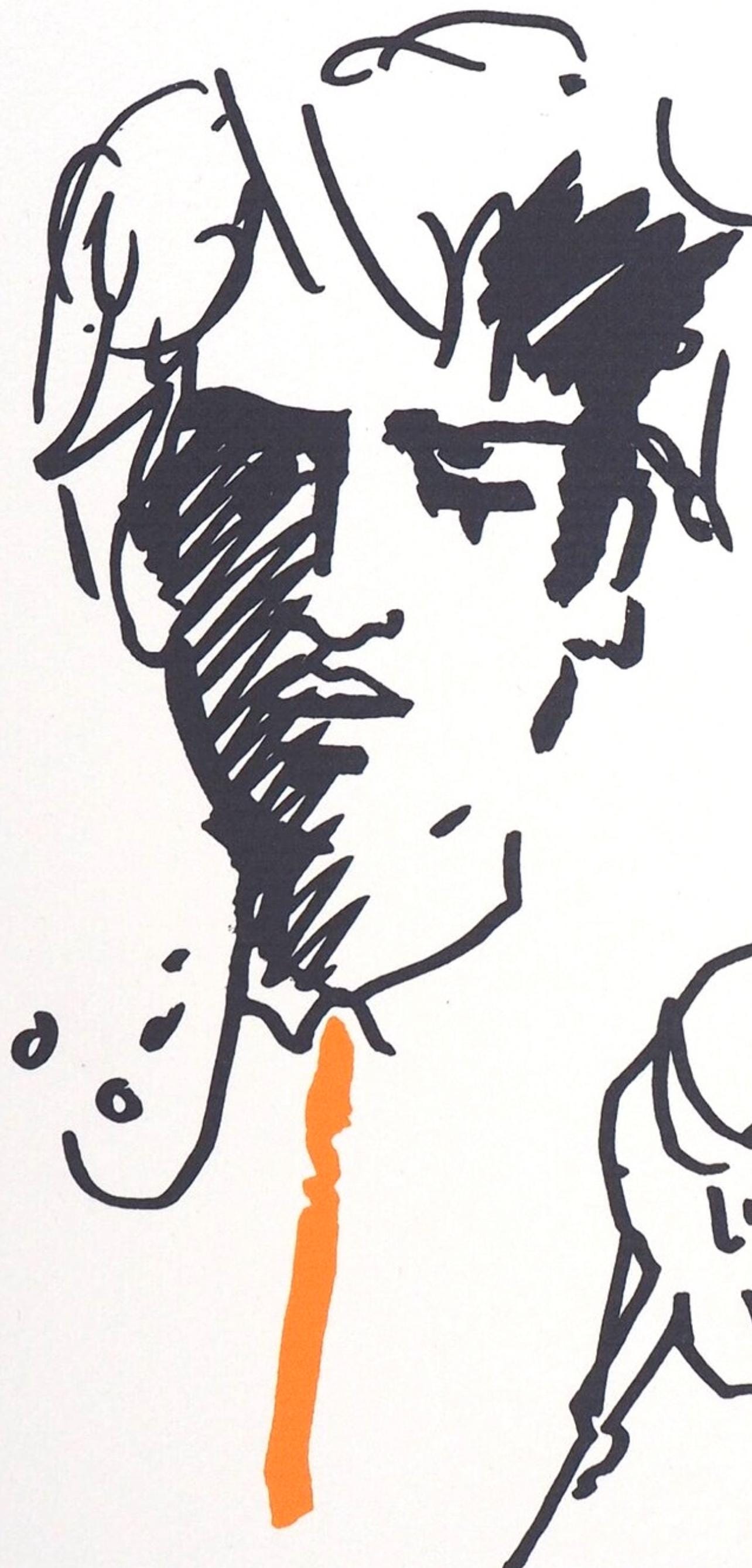 Jean Cocteau, Composition, Taureaux, Limited Edition Lithograph