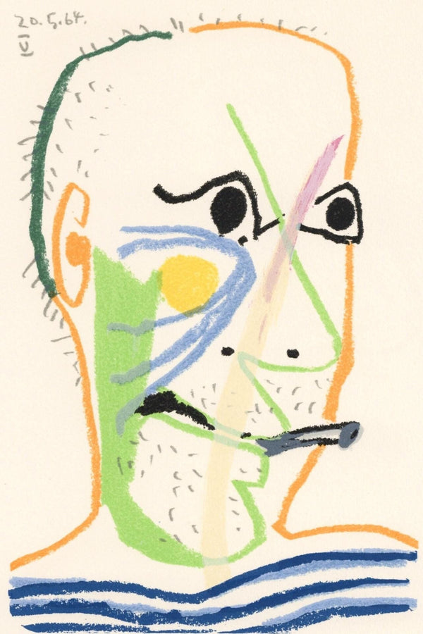 Pablo Picasso, Composition, Le Goût du Bonheur (Cramer 148; Bloch 2013), Limited Edition Mixed Media Lithograph